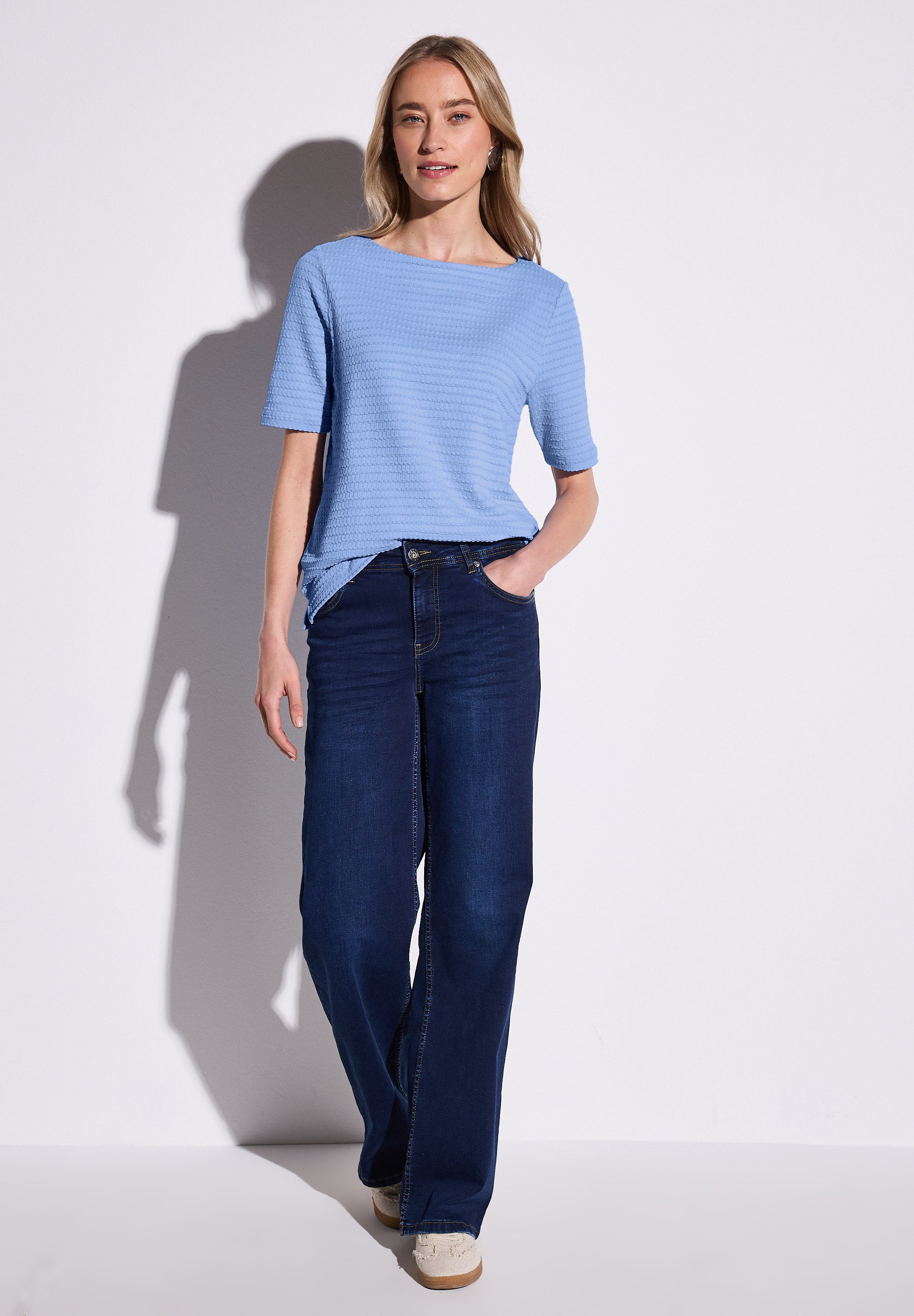 STREET ONE T-Shirt mit feiner Struktur günstig online kaufen