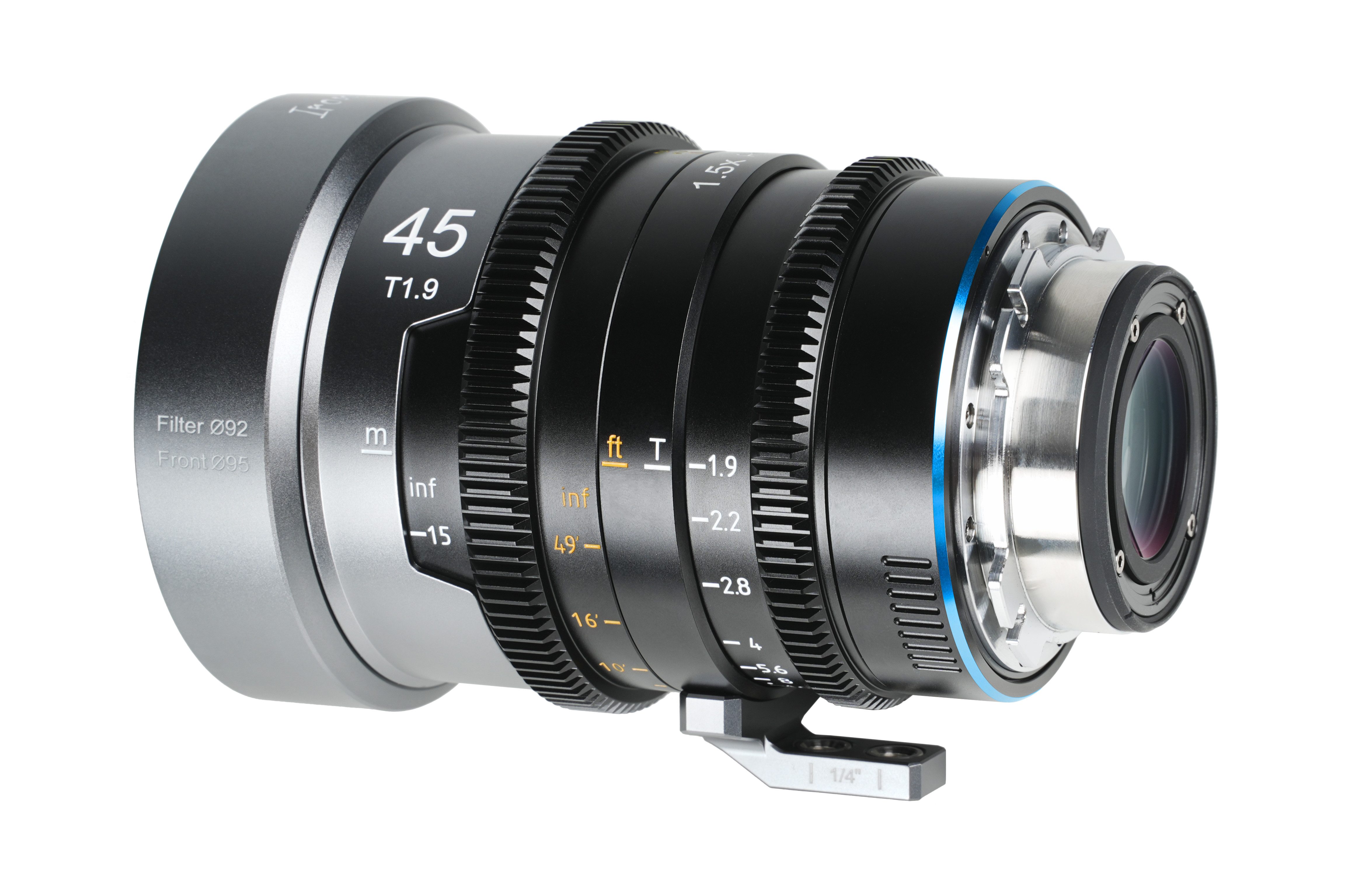SIRUI IronStar 45mm Objektiv, (T1.9 1.5x Anamorphic Full Frame Cine Lenses Neutral /Blau Flare)