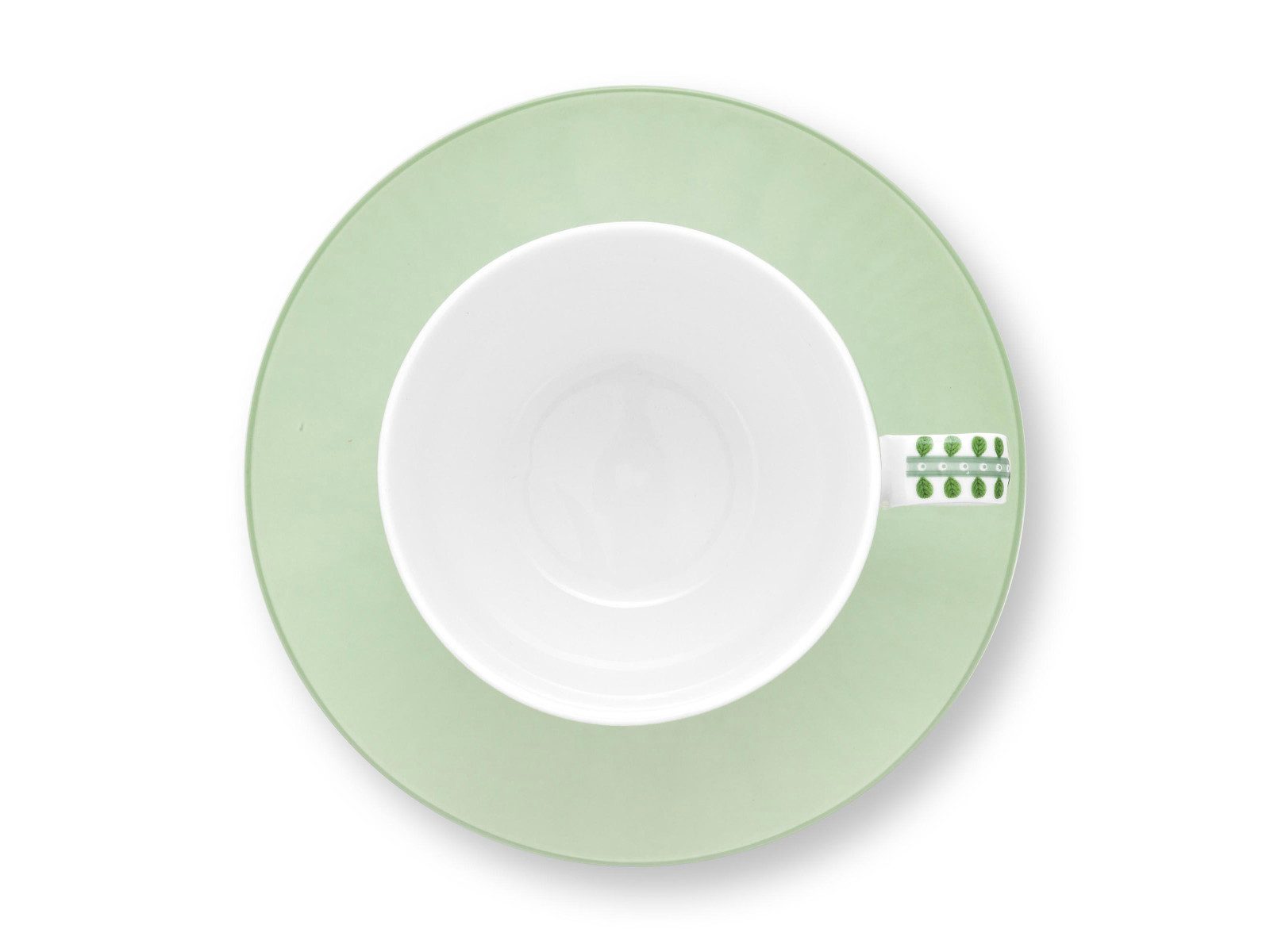 PiP Studio Tasse Lily&Lotus Tiles Light Green Tasse mit Untertasse 280ml, Porzellan