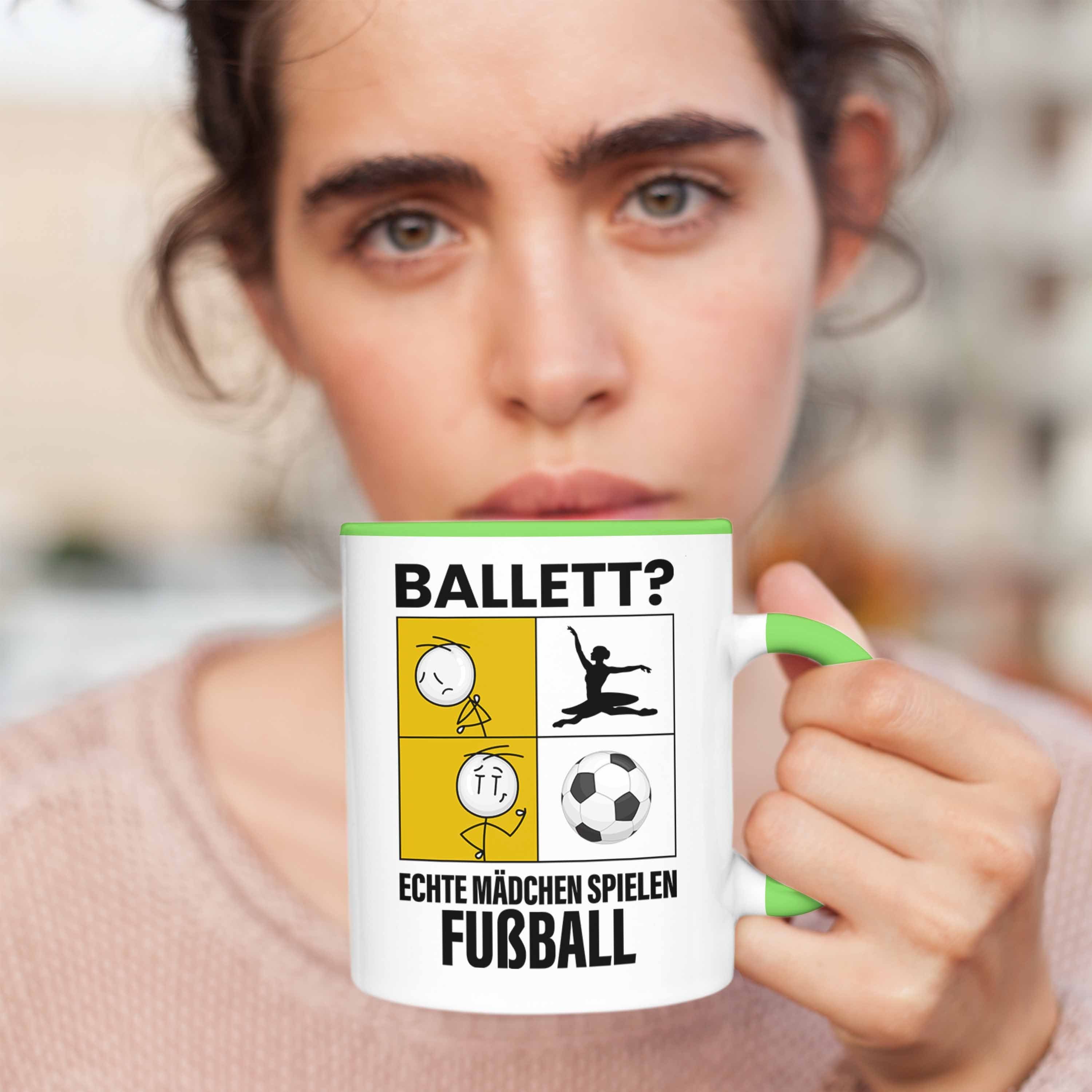Sport Trendation Fußball Geschenk Grün Frauen Spielen Fuss Tasse Mädchen Tasse Mädchen Echte