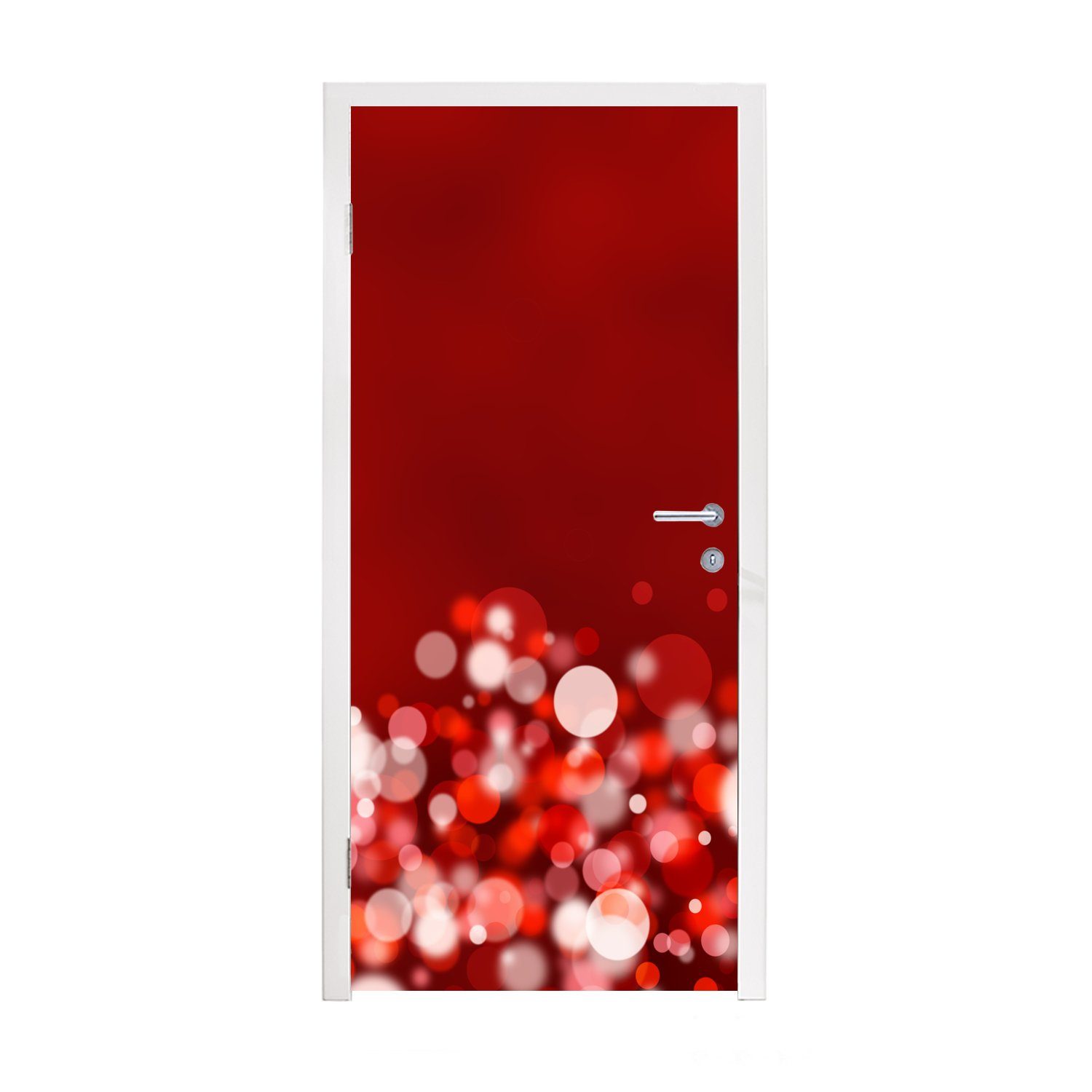 MuchoWow Türtapete Rot - Design - abstrakt - Licht, Matt, bedruckt, (1 St), Fototapete für Tür, Türaufkleber, 75x205 cm