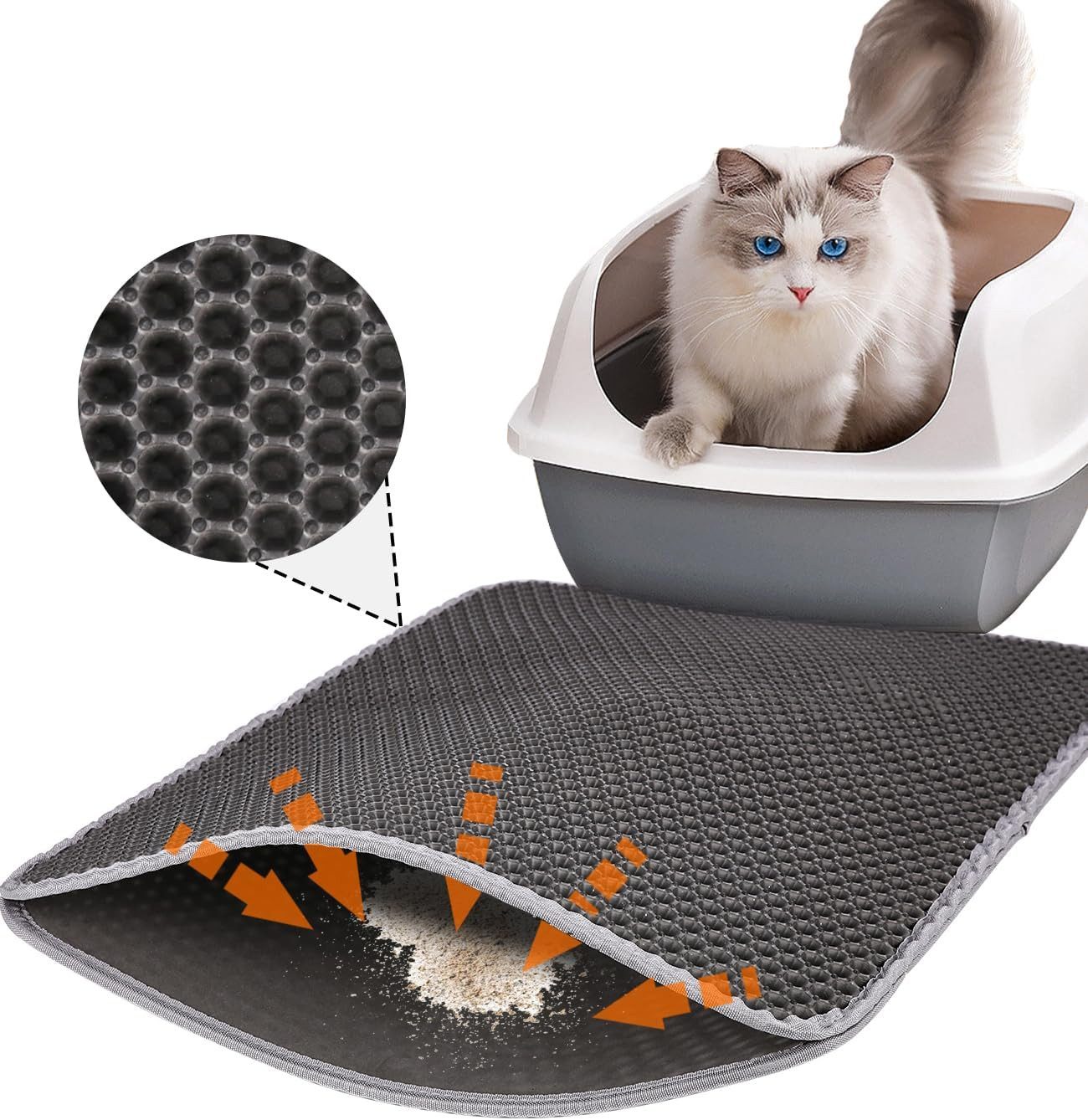 Katzentoilette Katzenklo Matte,Katzenstreu Katzenklo Vorleger Unterleger Waben