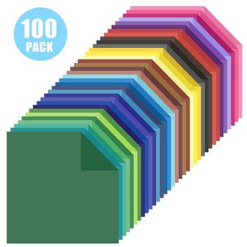 Lubgitsr Aquarellpapier Origami Papier,100 Blatt Doppelseitiges papier Farben für Kunst