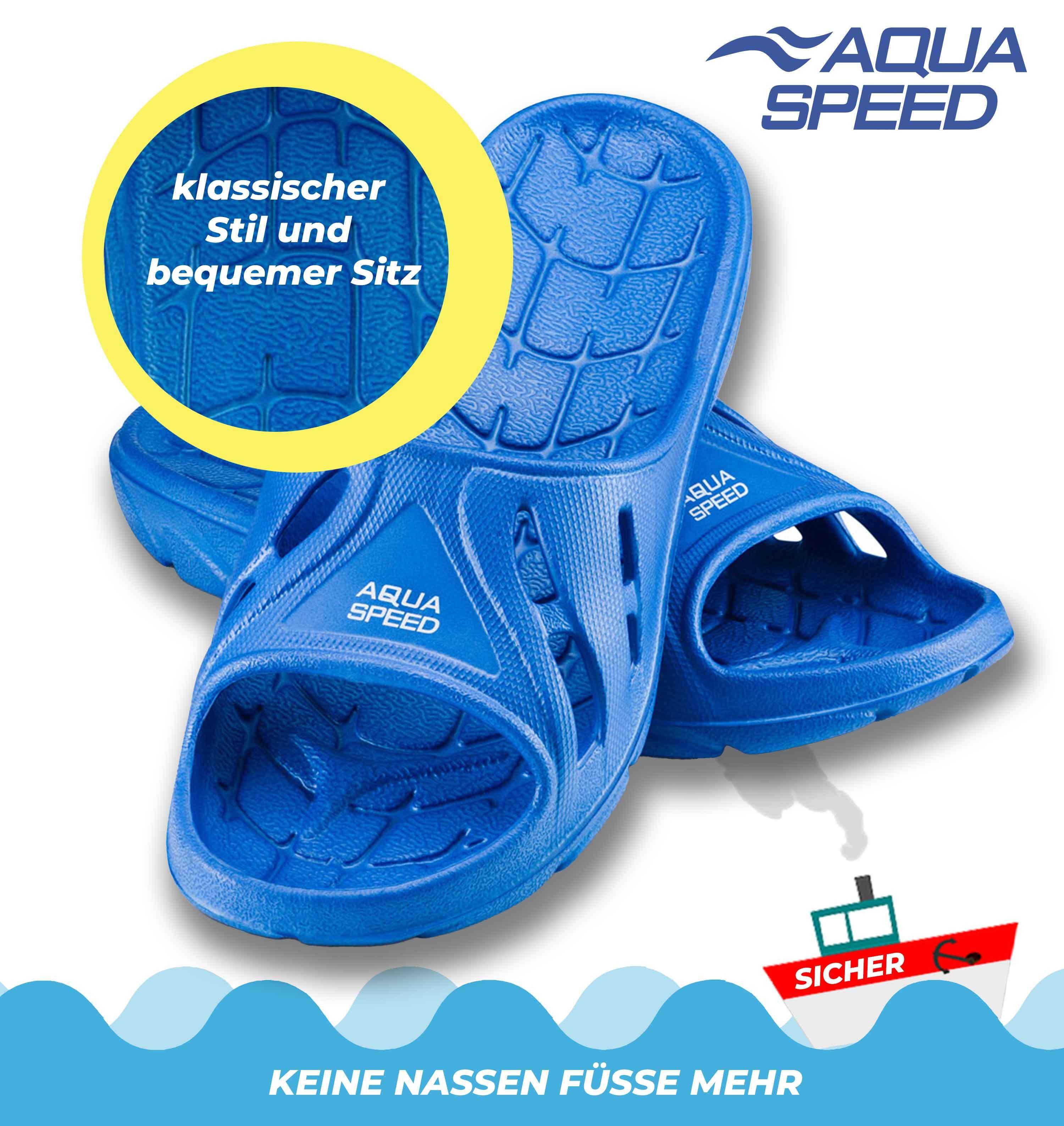 Aqua Speed ALABAMA Badelatschen Kinder + Mikrofaserhandtuch Badepantolette