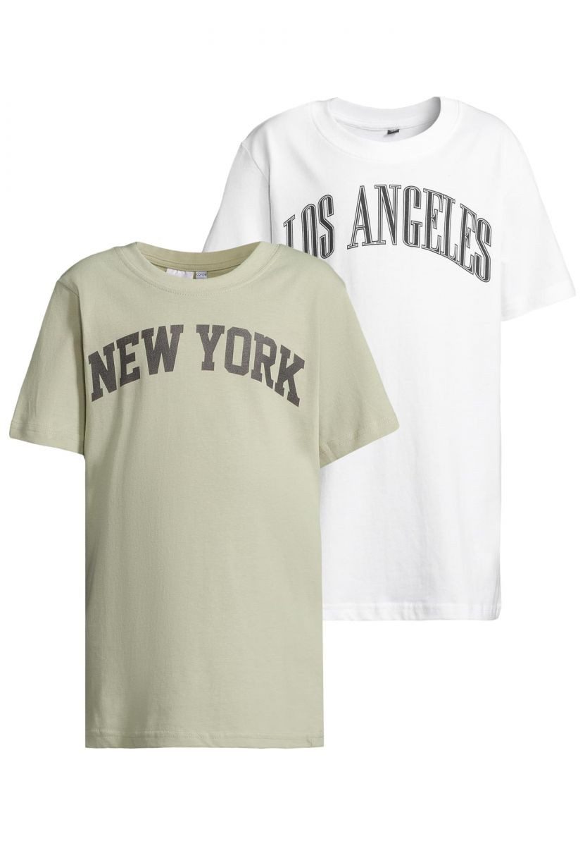 URBAN CLASSICS T-Shirt Kinder T-Shirt 2 Pack - kurzarm - New York & Los Angeles