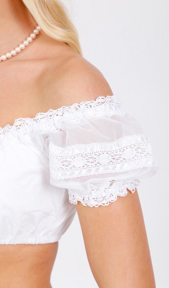 Krüger Madl Dirndlbluse Krüger Carmen Dirndlbluse 'Ebony' mit Spitze, Wei