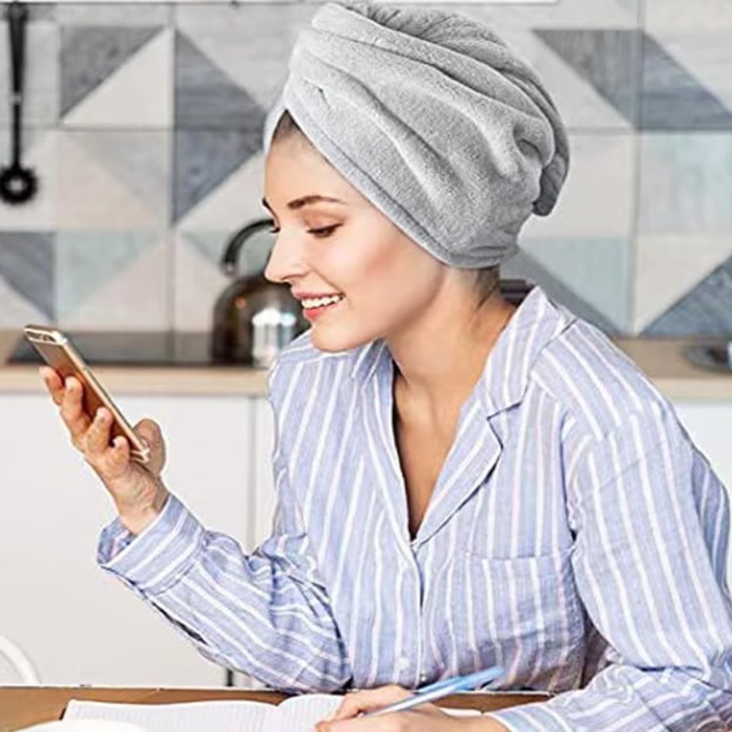 Coonoor Turban-Handtuch Haarhandtuch, Mikrofaser Bambusholzkohle Kopfhandtu günstig online kaufen