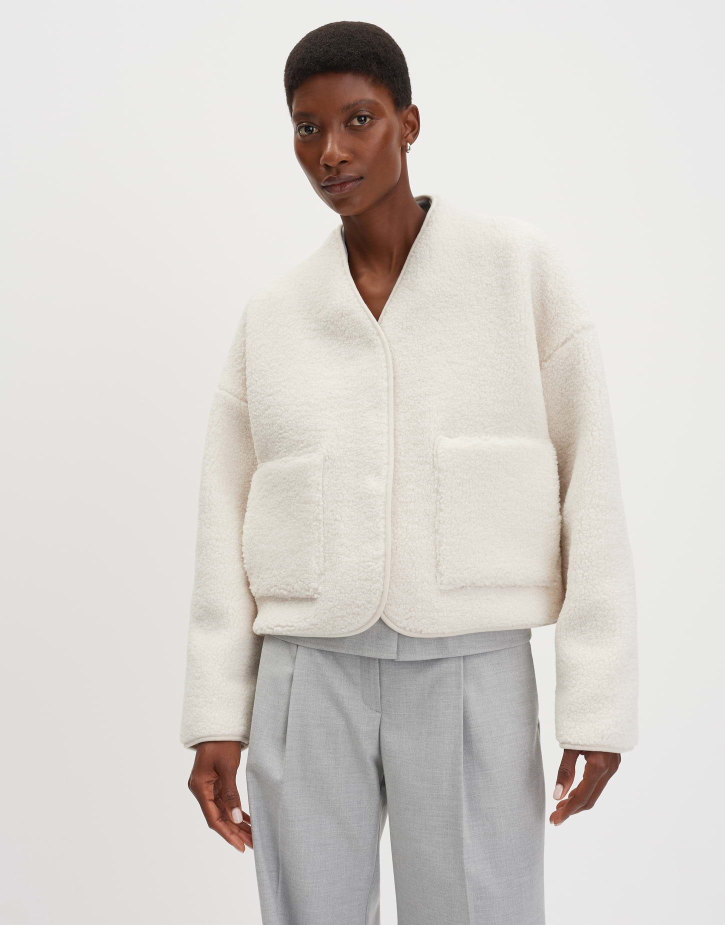 someday Blouson UTEDDY DETAIL Loose Blousonjacke im Shearling Look Wärmende günstig online kaufen