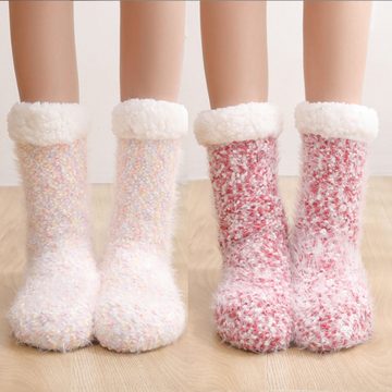 LAKKEC Socken Bodensocken Schneesocken Schlafsocken Dicker Boden gepolsterte warme Socken