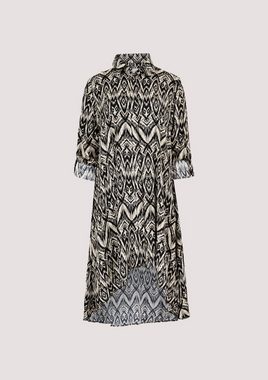 Apricot Druckkleid Diamond Print High-Low Shirt Dress (1-tlg) mit tollen Taschen