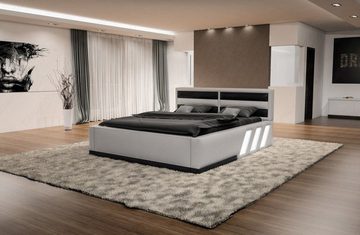 Sofa Dreams Boxspringbett Apollonia Bett Kunstleder Premium Komplettbett mit LED Beleuchtung, mit Matratze, mit Topper, mit LED Beleuchtung