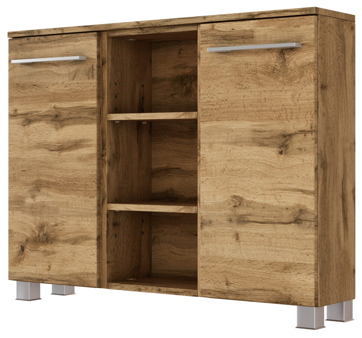 Basera® Sideboard Emina 90 cm breit, Wotaneiche, Badezimmermöbel