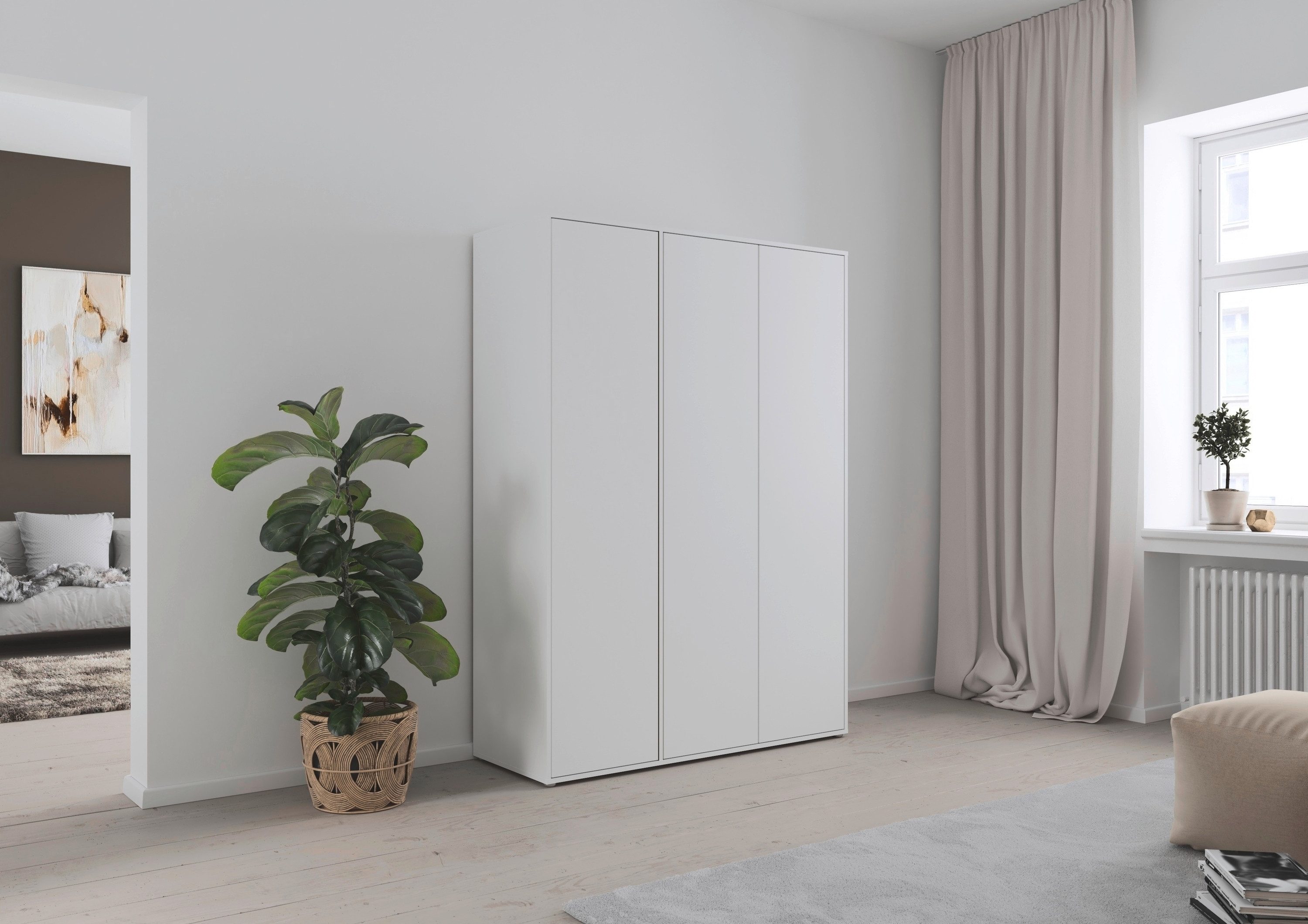 rauch Drehtürenschrank Kleiderschrank Schrank Garderobe Wäscheschrank NABILA viel Stauraum (in 3 verschiedenen Ausstattungen BASIC/CLASSIC/PREMIUM) in 2 Breiten mit Push-to-Open Funktion TOPSELLER MADE IN GERMANY