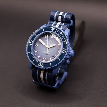 Swatch Automatikuhr Swatch x Blancpain Atlantic Ocean Automatikuhr Bioceramic Scuba