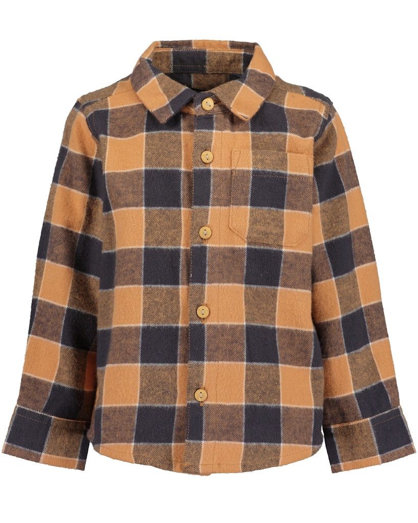 Blue Seven Langarmhemd Blue Seven Baby Jungen Karohemd Langarm Hemd kariert kupfer (1-tlg., kein Set)