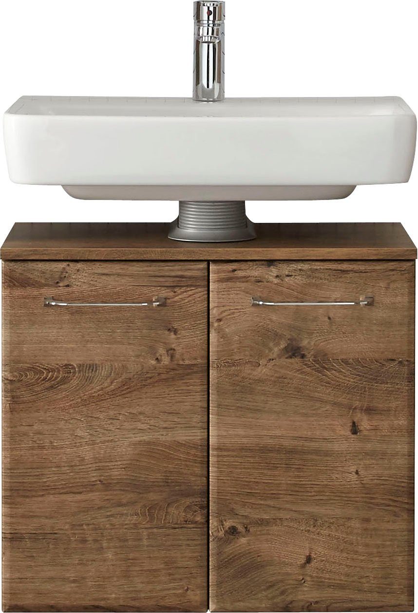 Saphir Waschbeckenunterschrank Quickset Unterbeckenschrank, 60 cm breit, 2 Türen, ohne Waschbecken Waschbeckenschrank inkl. Türdämpfer, Griffe in Chrom Glanz – Bild 2 von 5