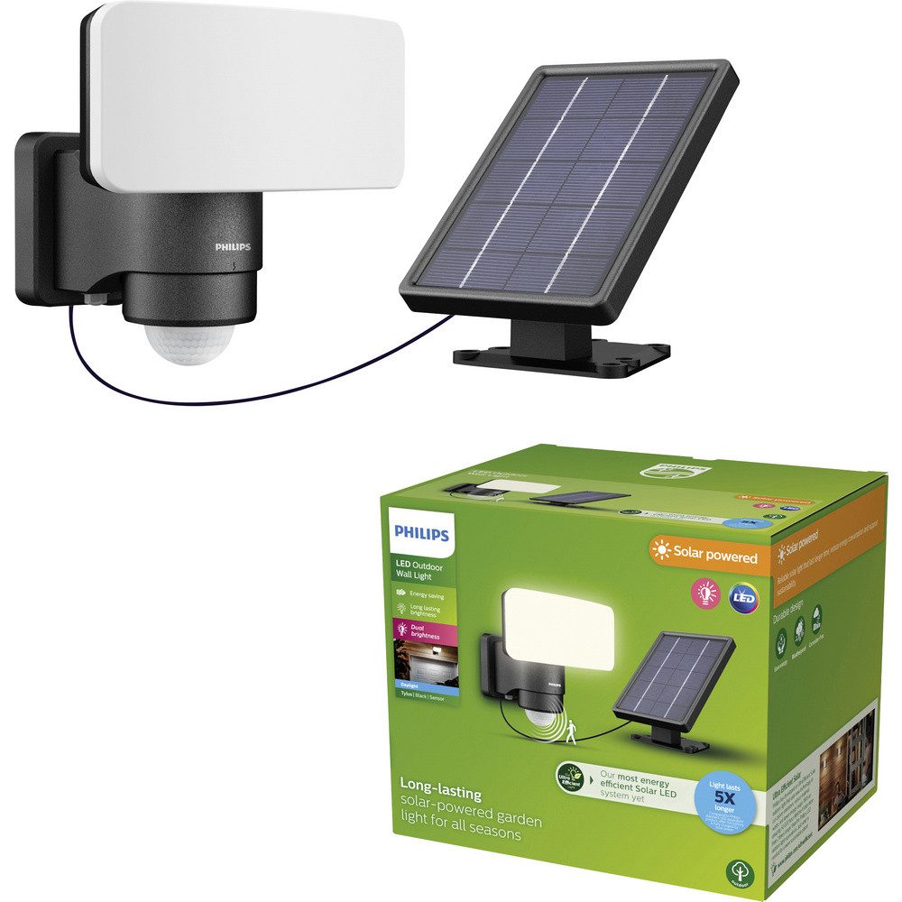 Philips Außen-Wandleuchte Philips LED Tylus 929004632401 Solar-Außenwandleuchte mit Bewegungsmel
