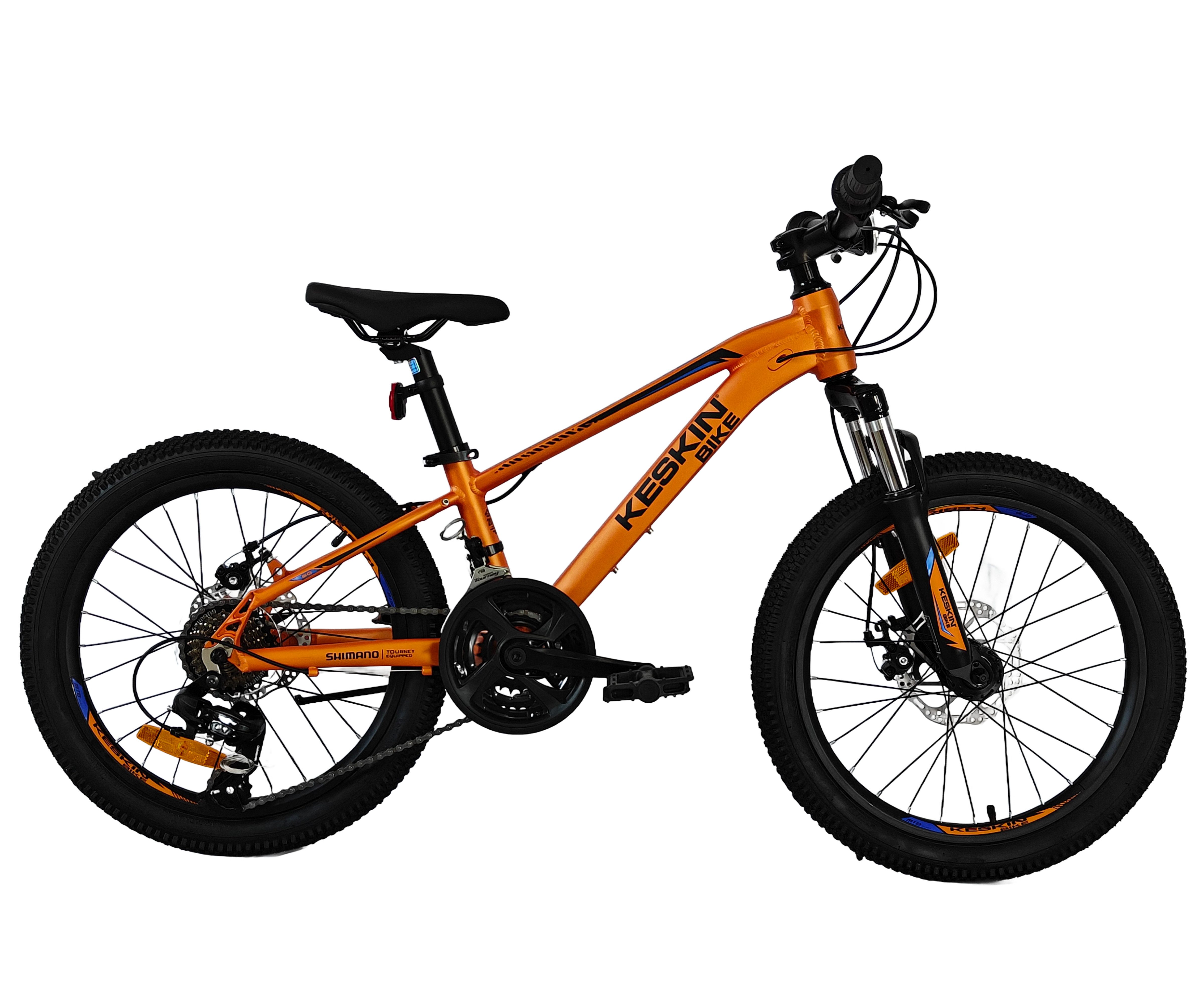Keskin eBike Kinderfahrrad Keskin MTB1 – 20 Zoll Mountainbike – leichter Aluminium-Rahmen, 21 Gang Shimano RD-TY300D/RV100 Schaltwerk, Kettenschaltung, (Aluminiumrahmen, mechanischen Scheibenbremsen), mit 20"x 2,35" Luftreifen ideal für Gelände und Alltag