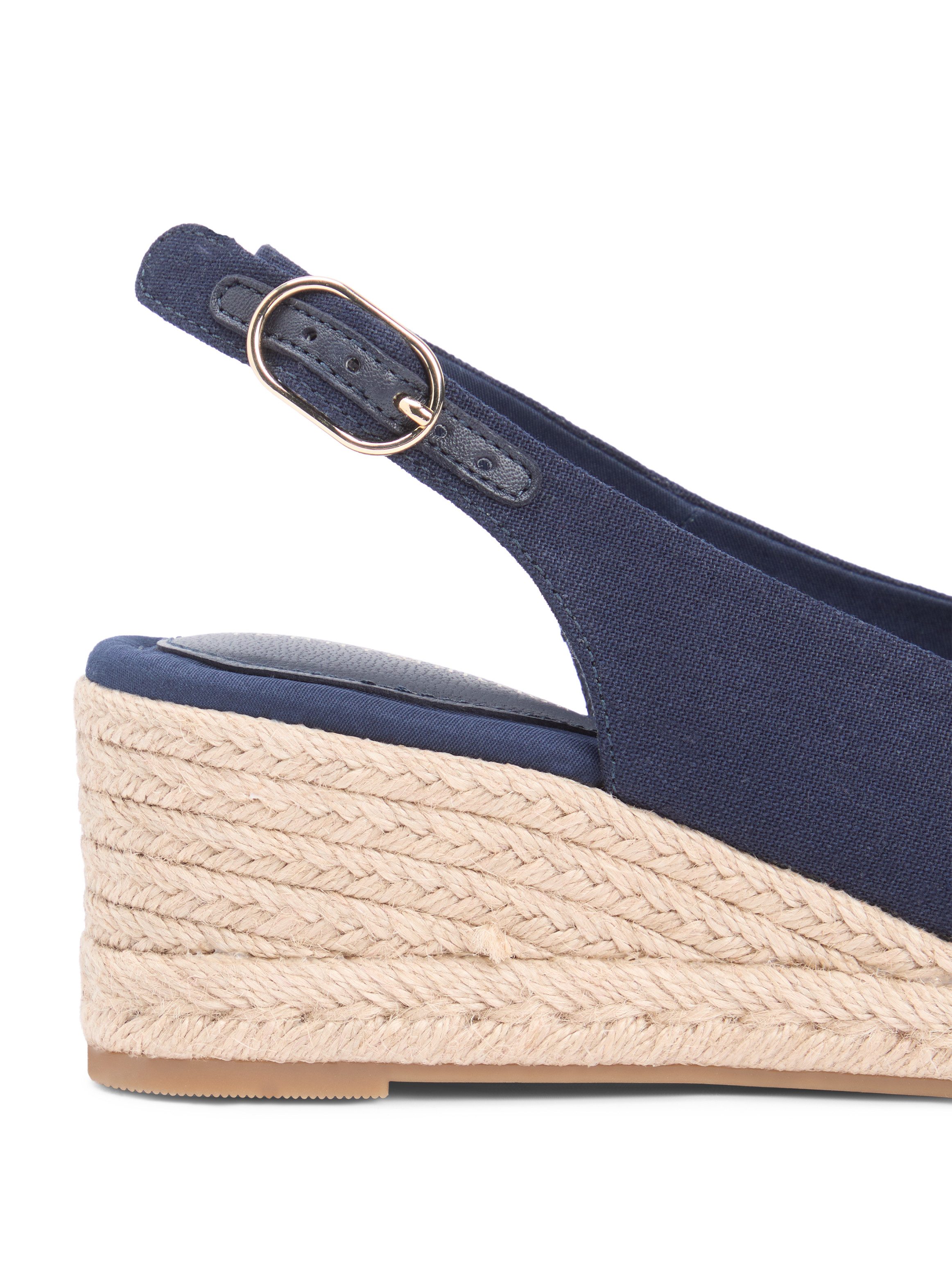 Tommy Hilfiger MID WEDGE ESPAD SLINGBACK Keilsandalette Sommerschuh, Riemchensandale mit Flaggen-Stickerei