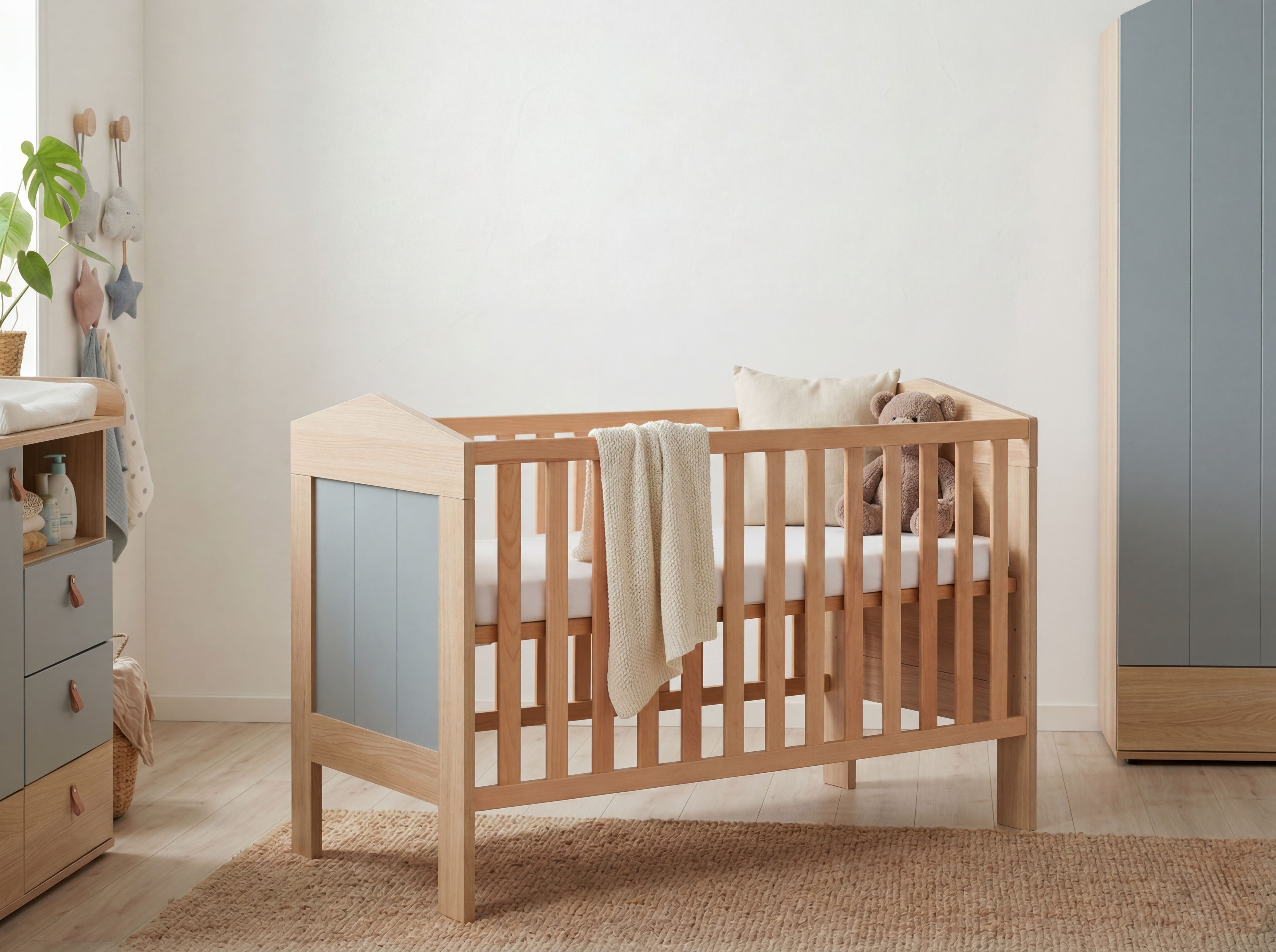 arthur berndt Babybett Roofy, Mitwachsend, 4x höhenverstellbar, Made in Germany