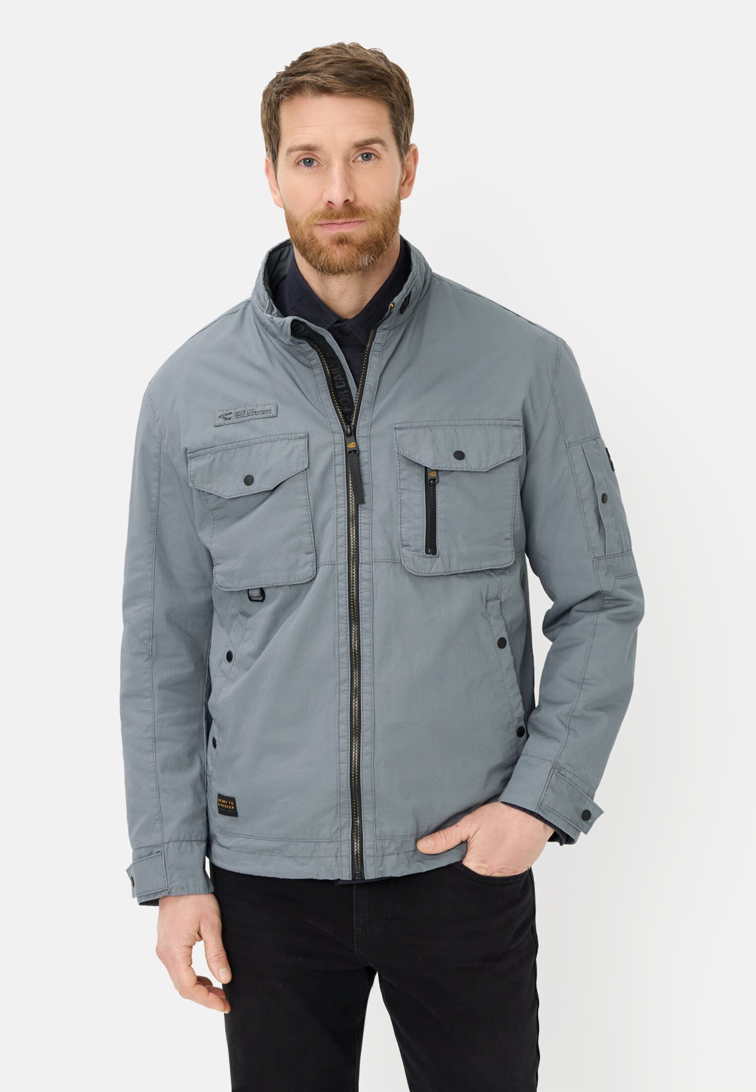 camel active Blouson mit Stehkragen Langarm Markenlogo