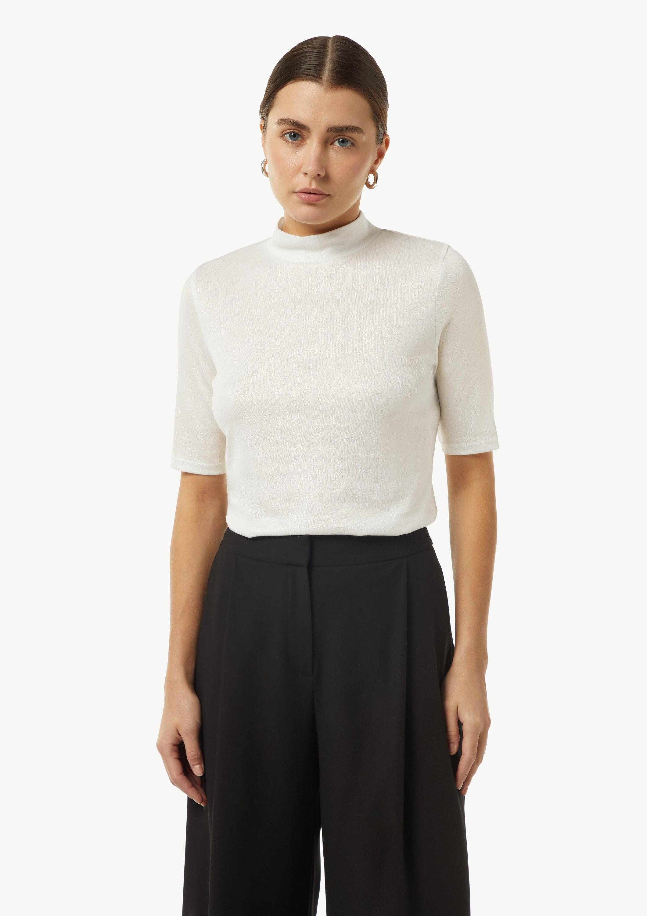 comma Kurzarmshirt T-Shirt Schimmerndes Shirt mit günstig online kaufen