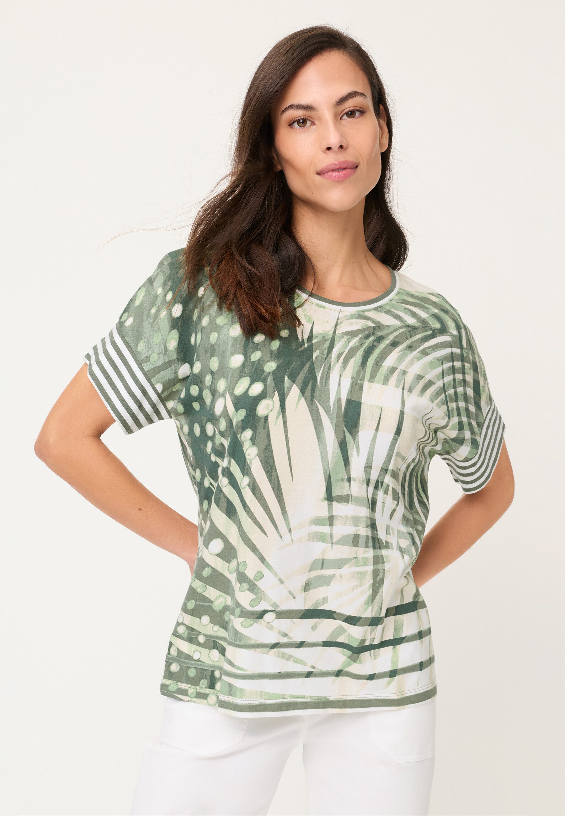 Olsen T-Shirt Shirt mit Panneaux-Dessin