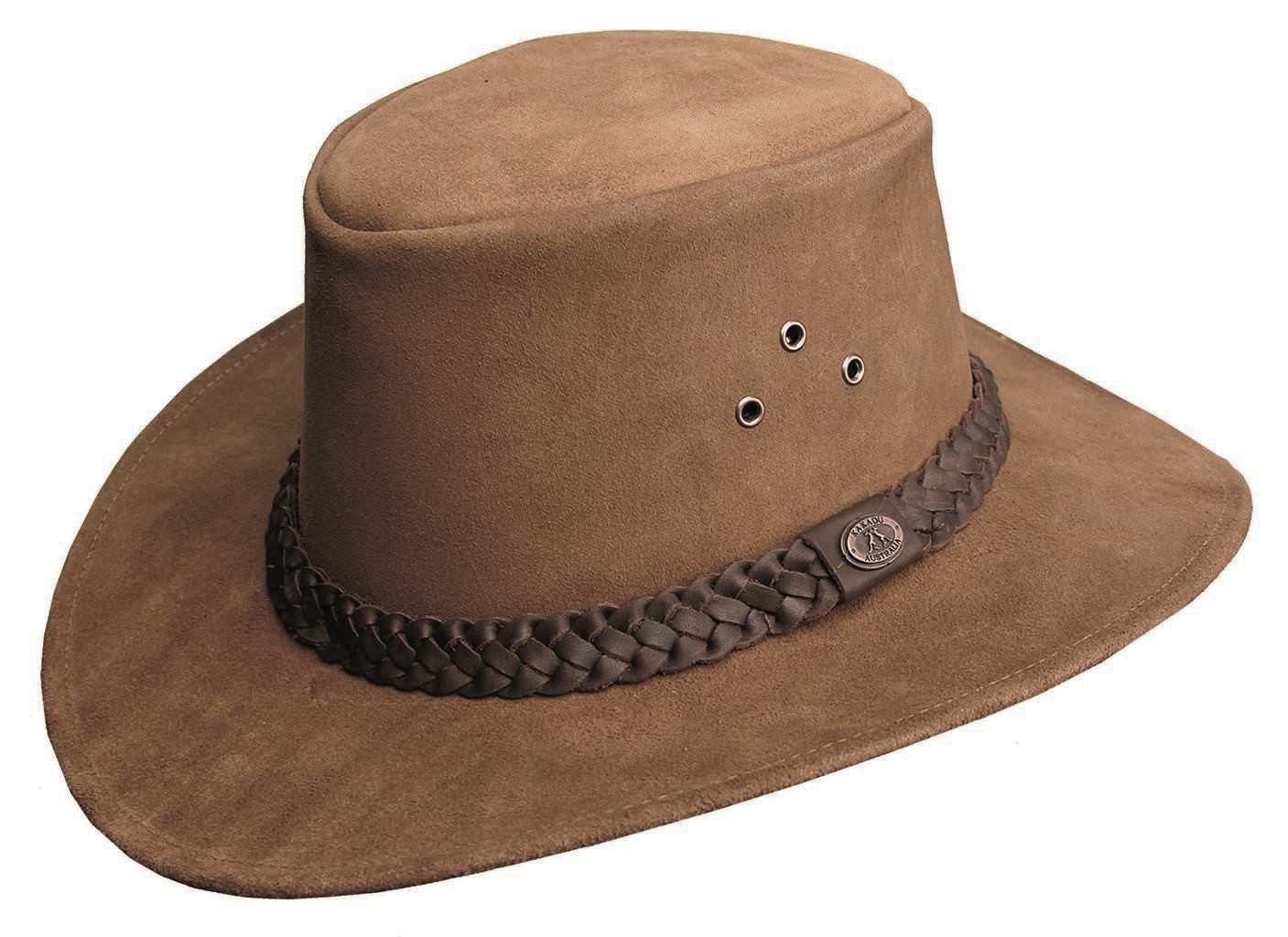 Outbacker Cowboyhut Wildleder Cowboy-Hut mit geflochtenem Hutband mit hohem UV Schutz, Grö
