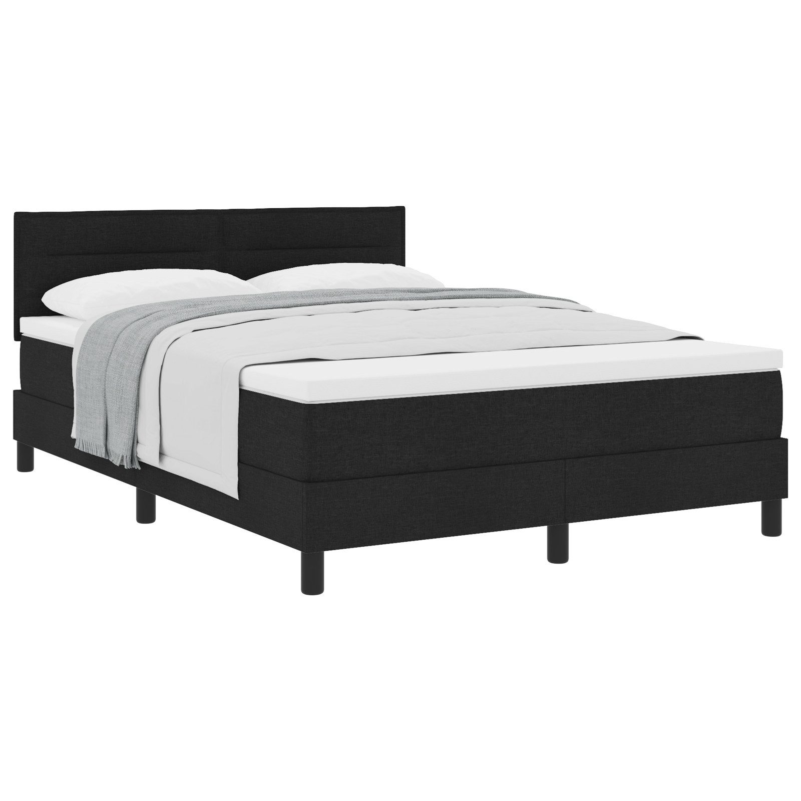 vidaXL Bett Boxspringbett mit Matratze Schwarz günstig online kaufen
