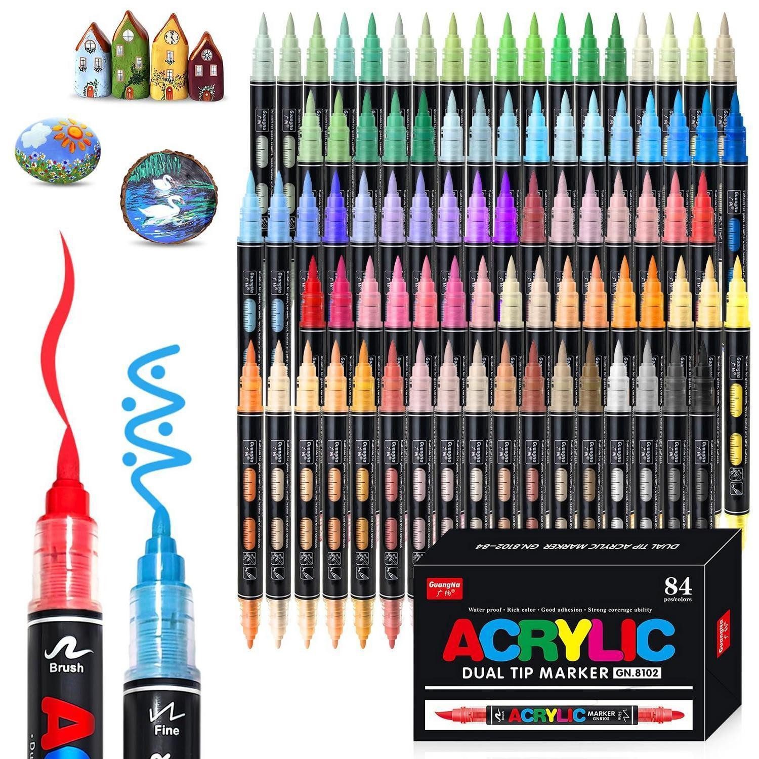 LuxusKollektion Malstift Acrylstifte Doppelspitze Pinsel & Feinspitze