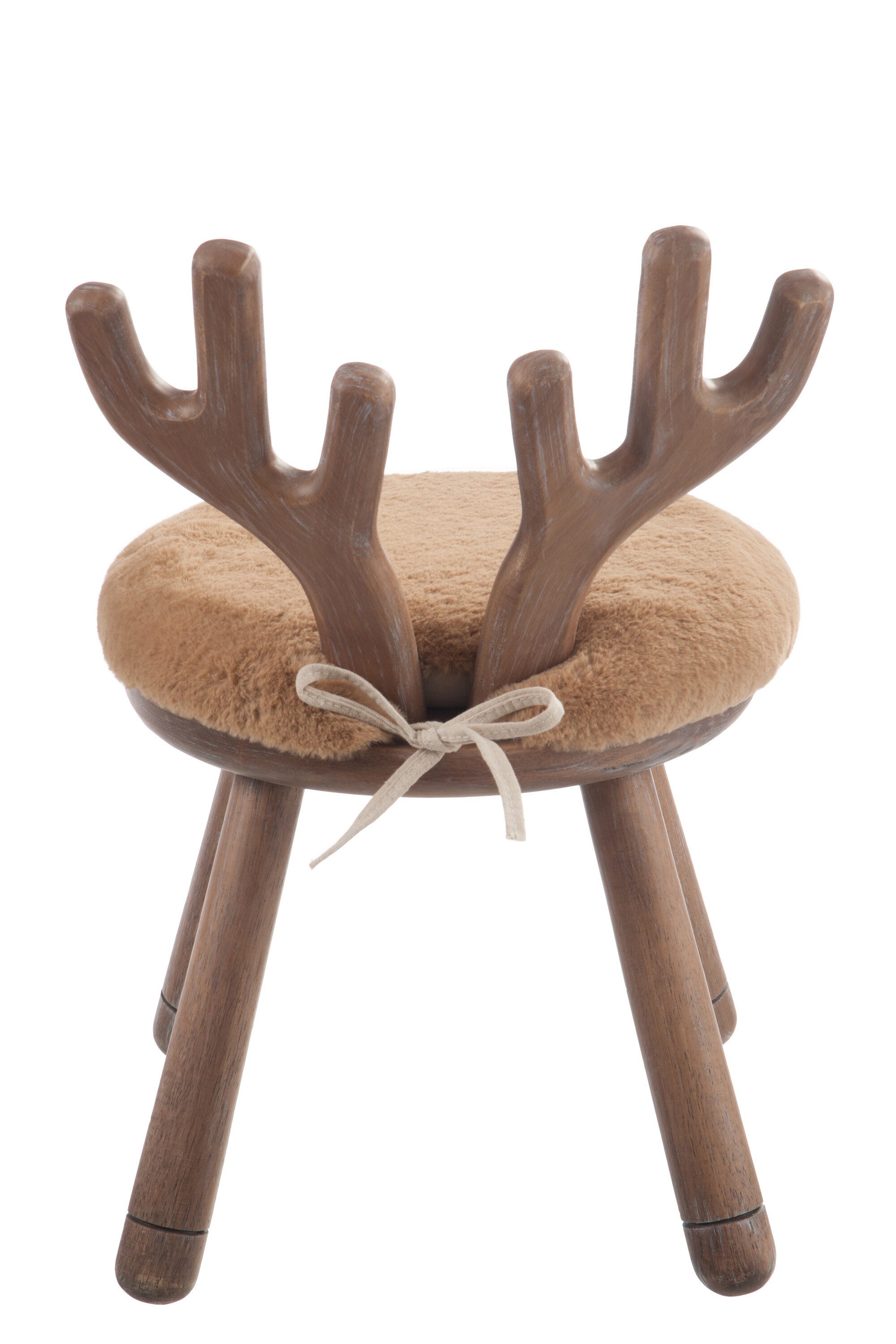MF Kinderstuhl Rentier Kinderstuhl Holz Naturell 56cm Geweih Weihnachten (1 St)