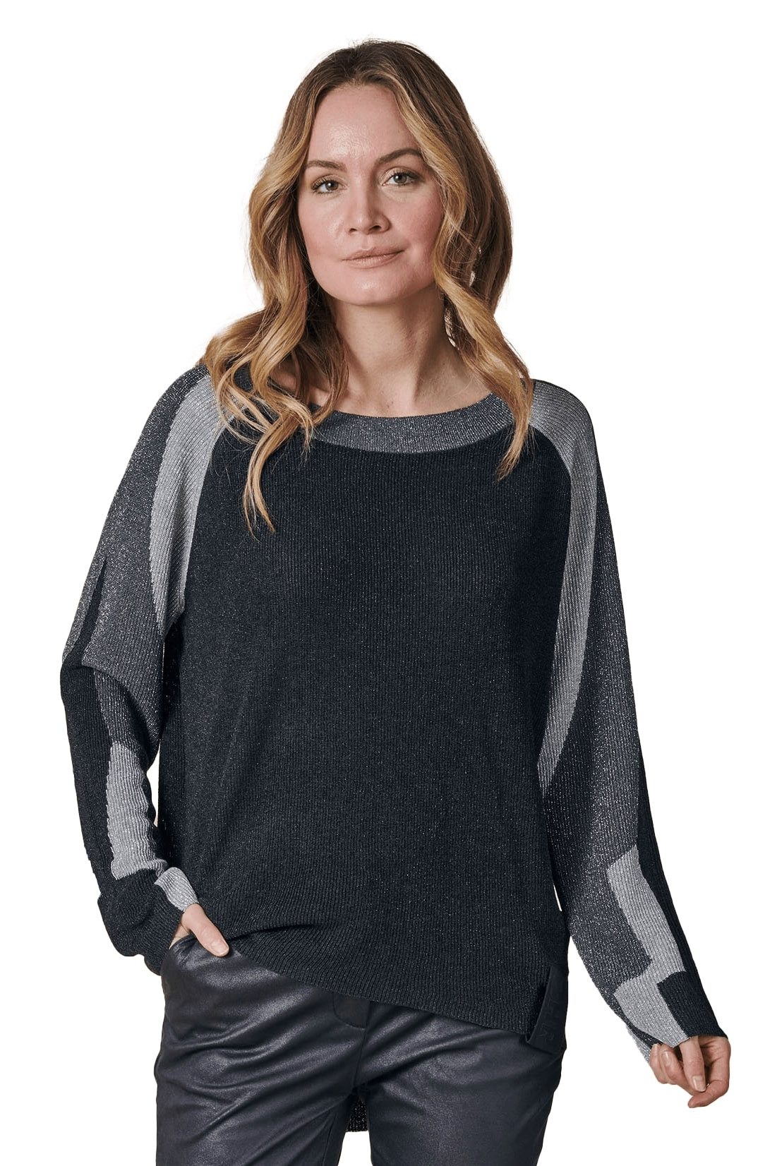 Zhrill Strickpullover Strickpullover ZHISABELLA LUREX Schwarz günstig online kaufen