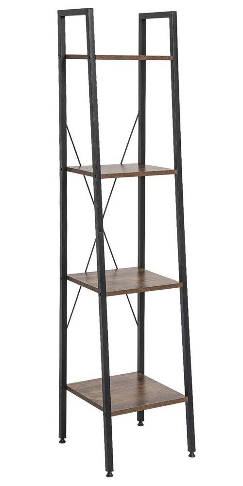 EUGAD Bücherregal, 1-tlg., Leiterregal mit 4 Ebenen, MDF, Metall 34x35x148 cm