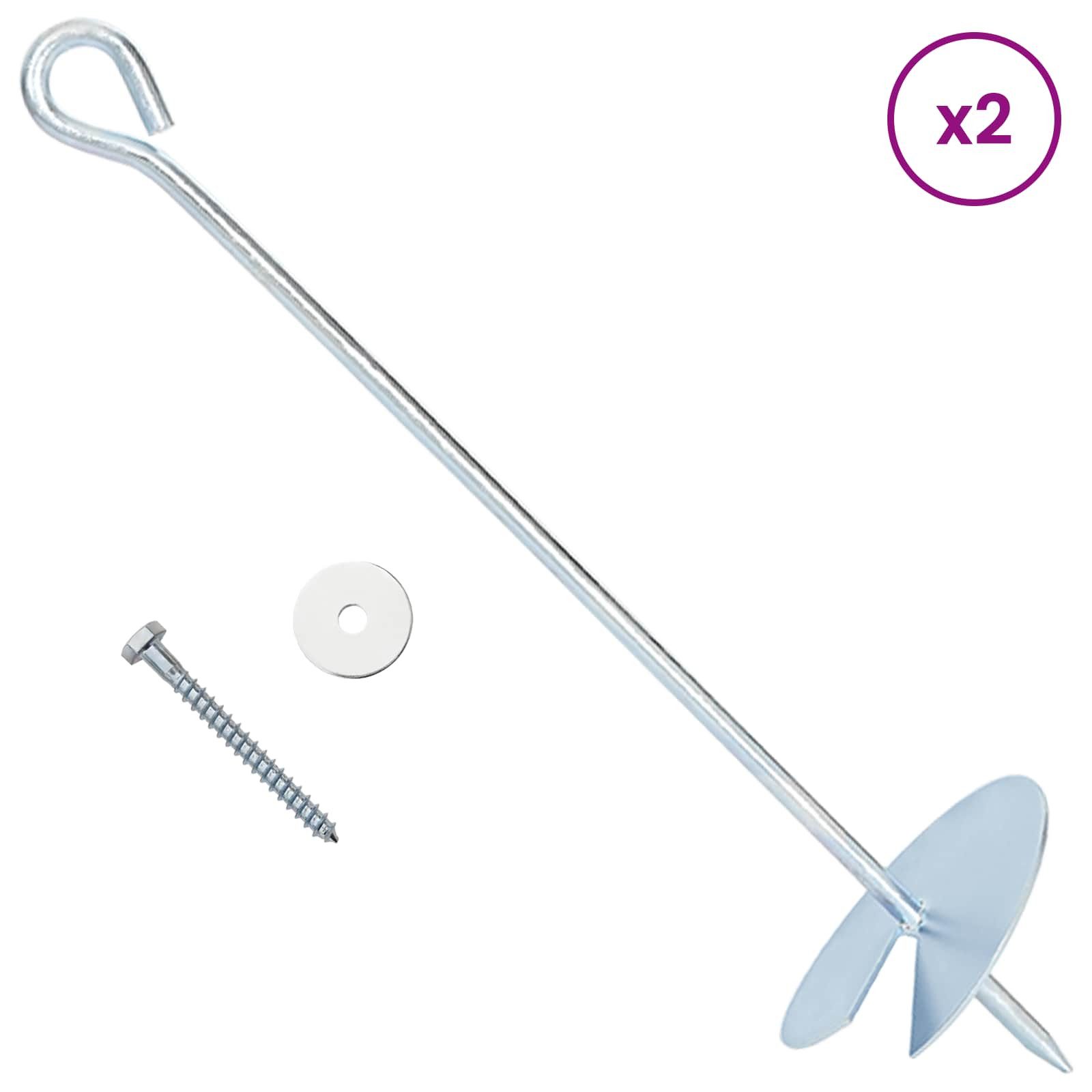 vidaXL Einschlagbodenhülse 10 x 40 cm Erdanker 4er Set Silber Ø10x40 cm Galvanisiertes Metall