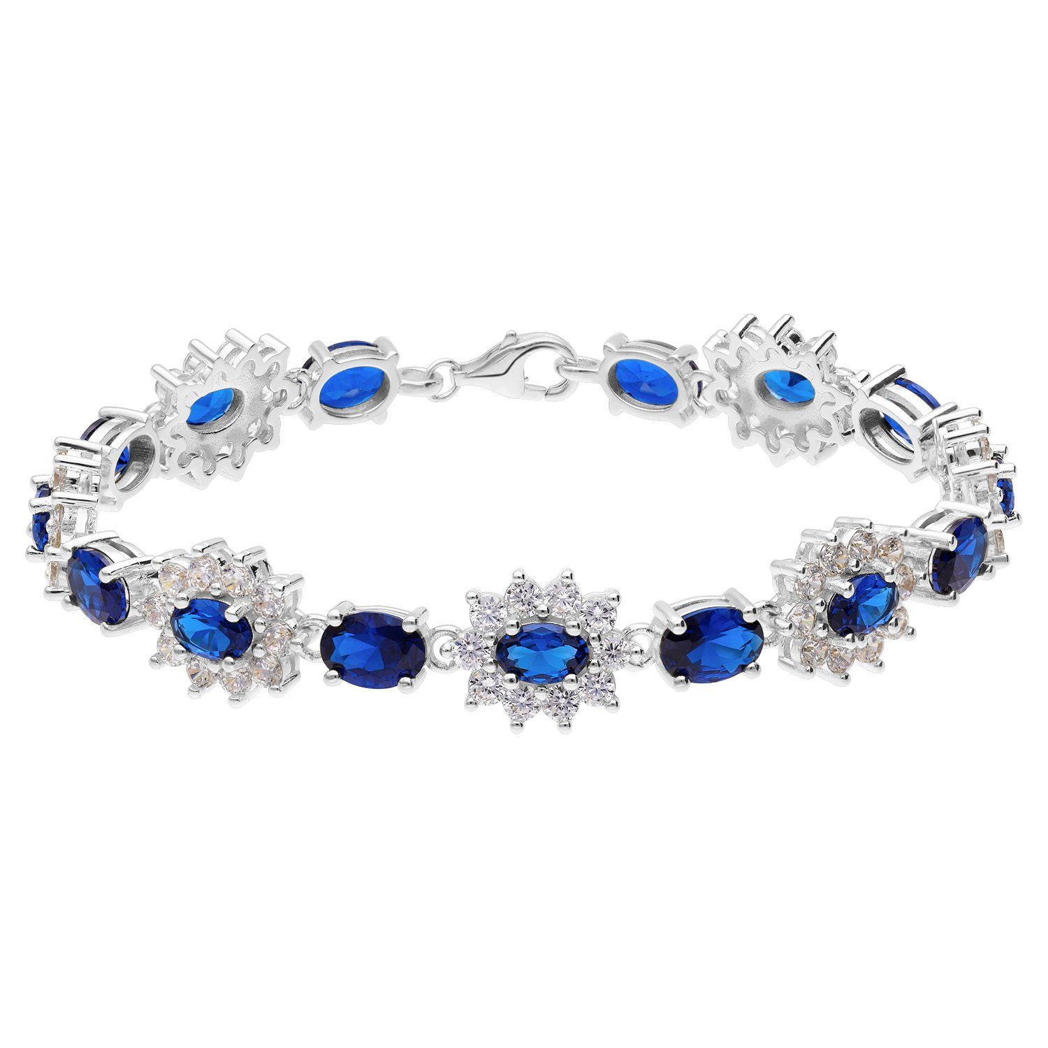 LUCARDI Kettenanhänger Armband - 925 Silber - Silber - Zirkonia - Damen