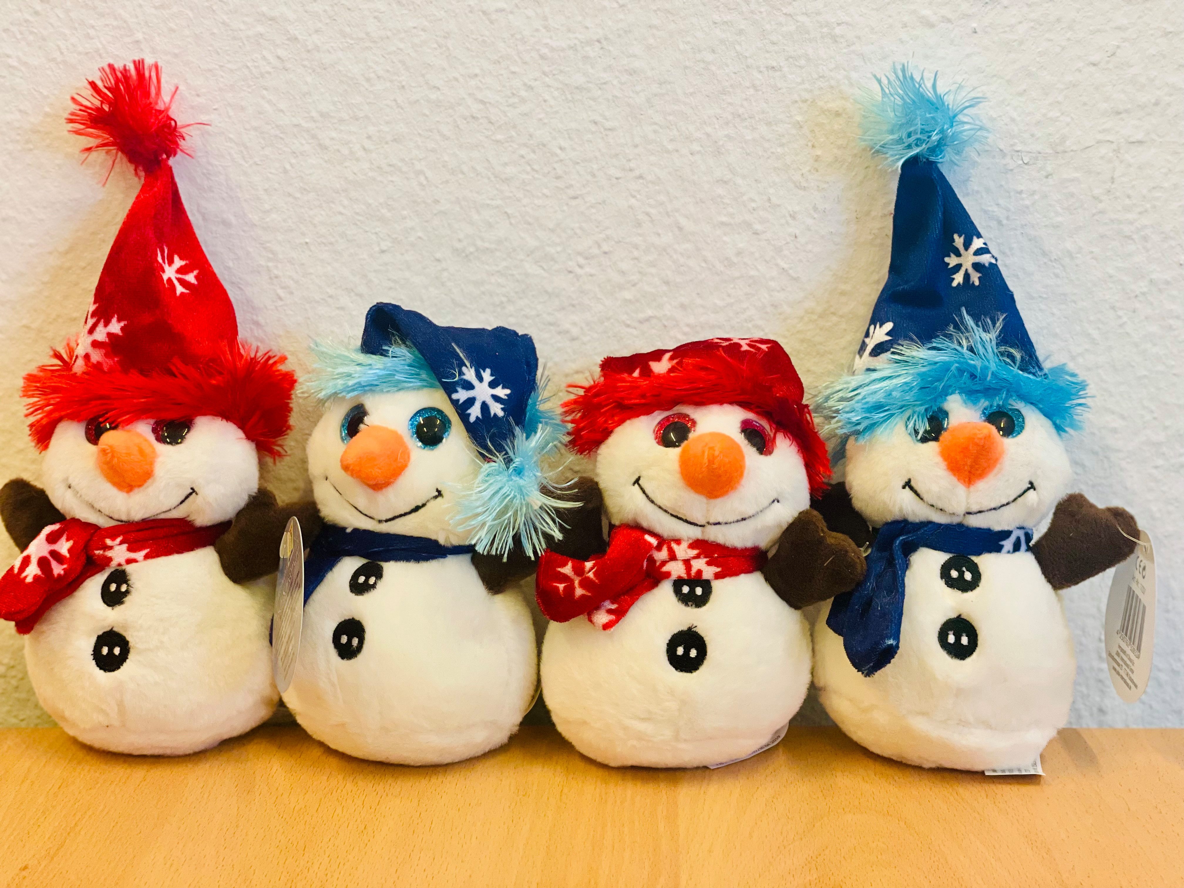 Luna24 simply great ideas... Schneemann Plüsch Schneemann Ole & Elfie, in rot und blau, 4er Set