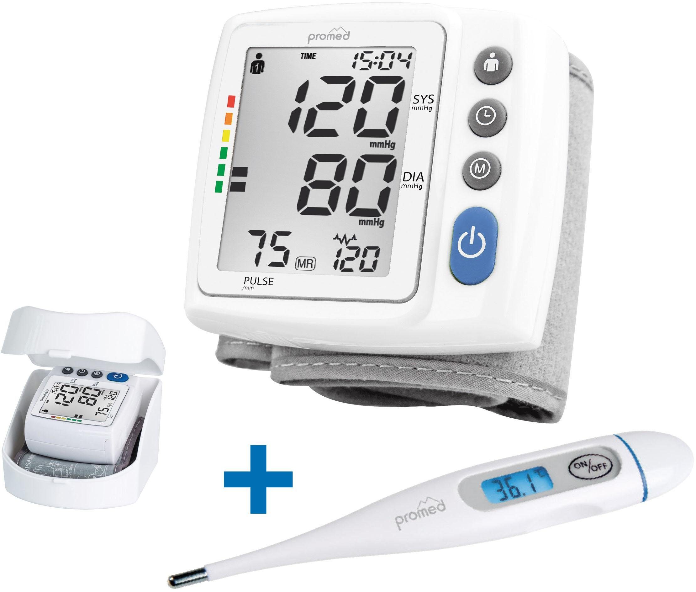 promed Handgelenk-Blutdruckmessgerät HGP-30, mit Fieberthermometer PFT-3.7