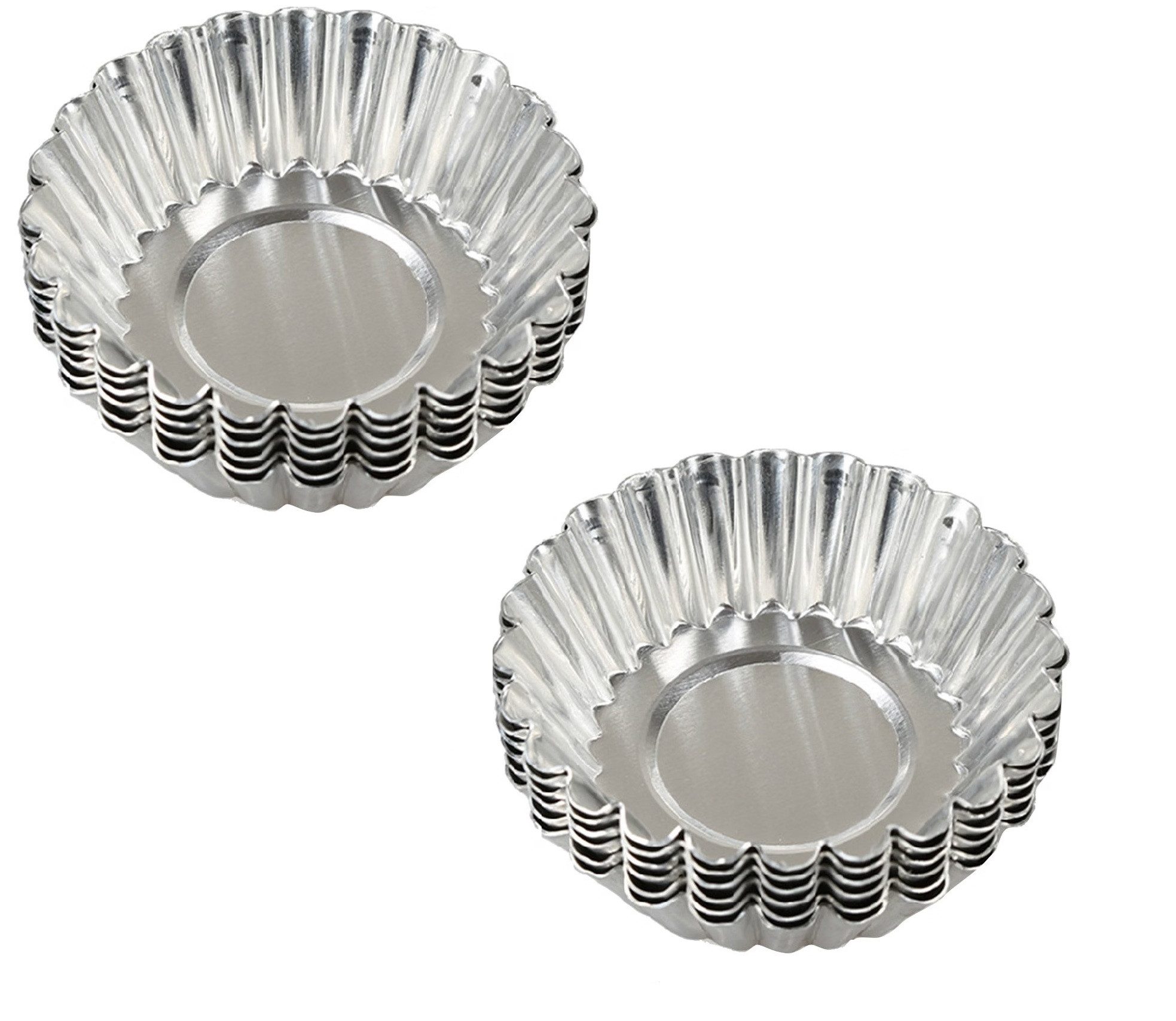 Schneider GmbH Muffinform 12 x Backform Eierkuchenform Quicheform Torteletteform 10cm Weißblech