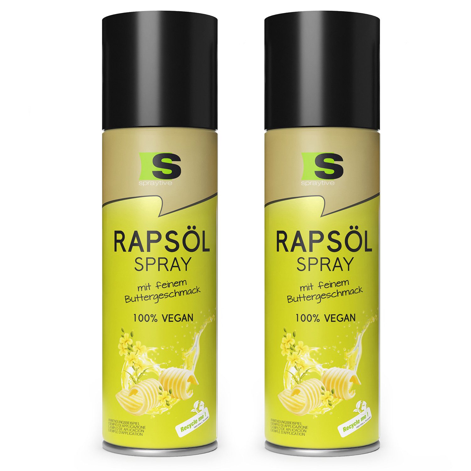 Spraytive Speiseöl 2x 400 ml Rapsöl-Spray mit feinem Buttergeschmack – zum Kochen, Backen, Made in Germany