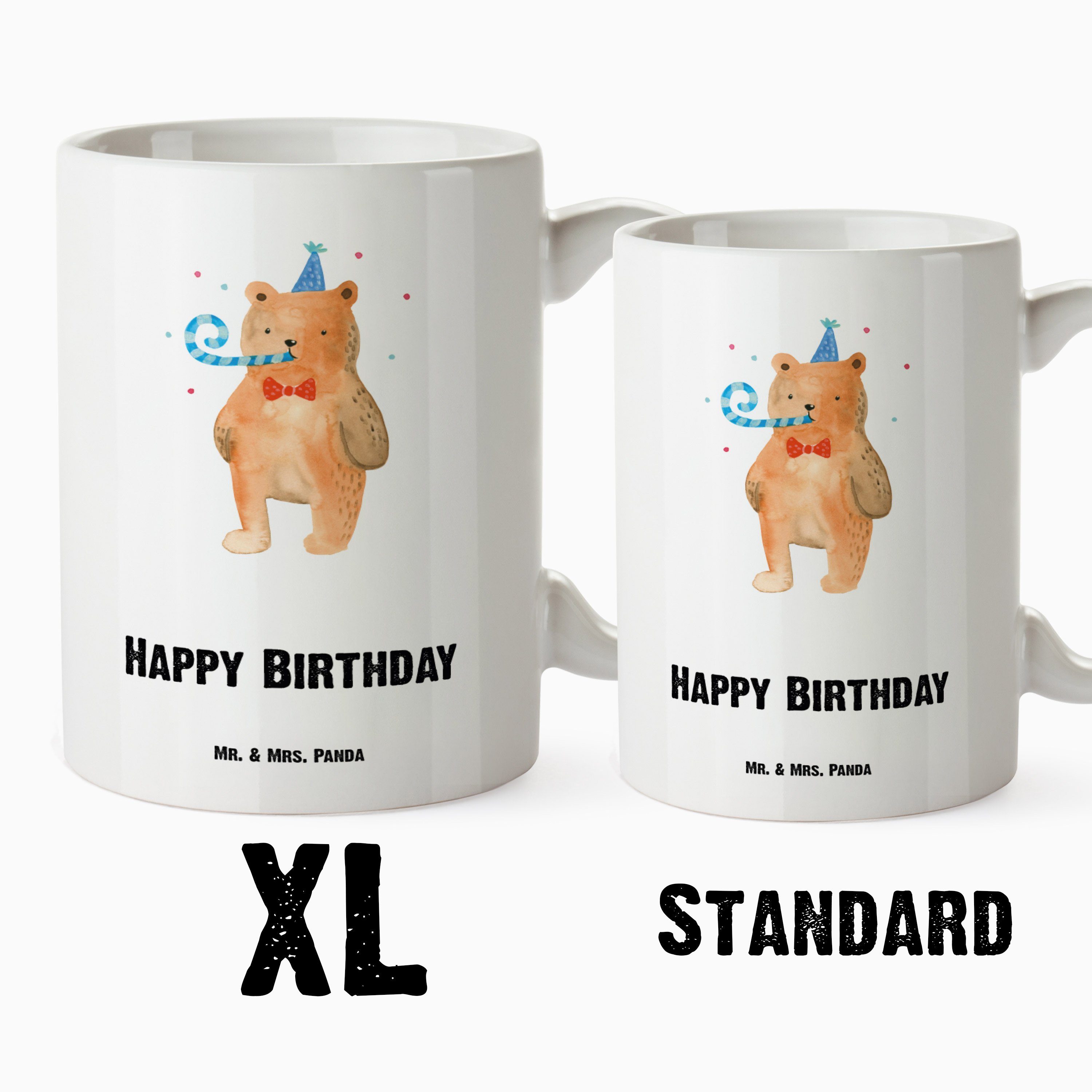 - Glückwu, Weiß Mrs. Panda Mr. Tasse Tasse & Becher, Teddy, XL Geburtstag, Geschenk, Birthday - XL Keramik Bär