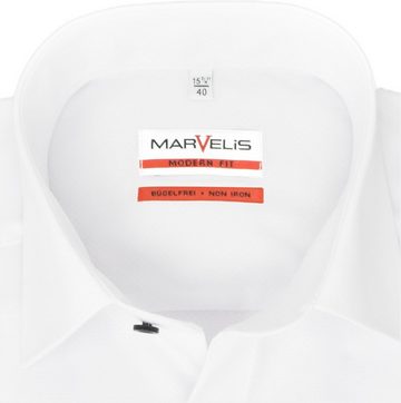 MARVELIS Kurzarmhemd Kurzarmhemd - Modern Fit - Struktur - Weiß