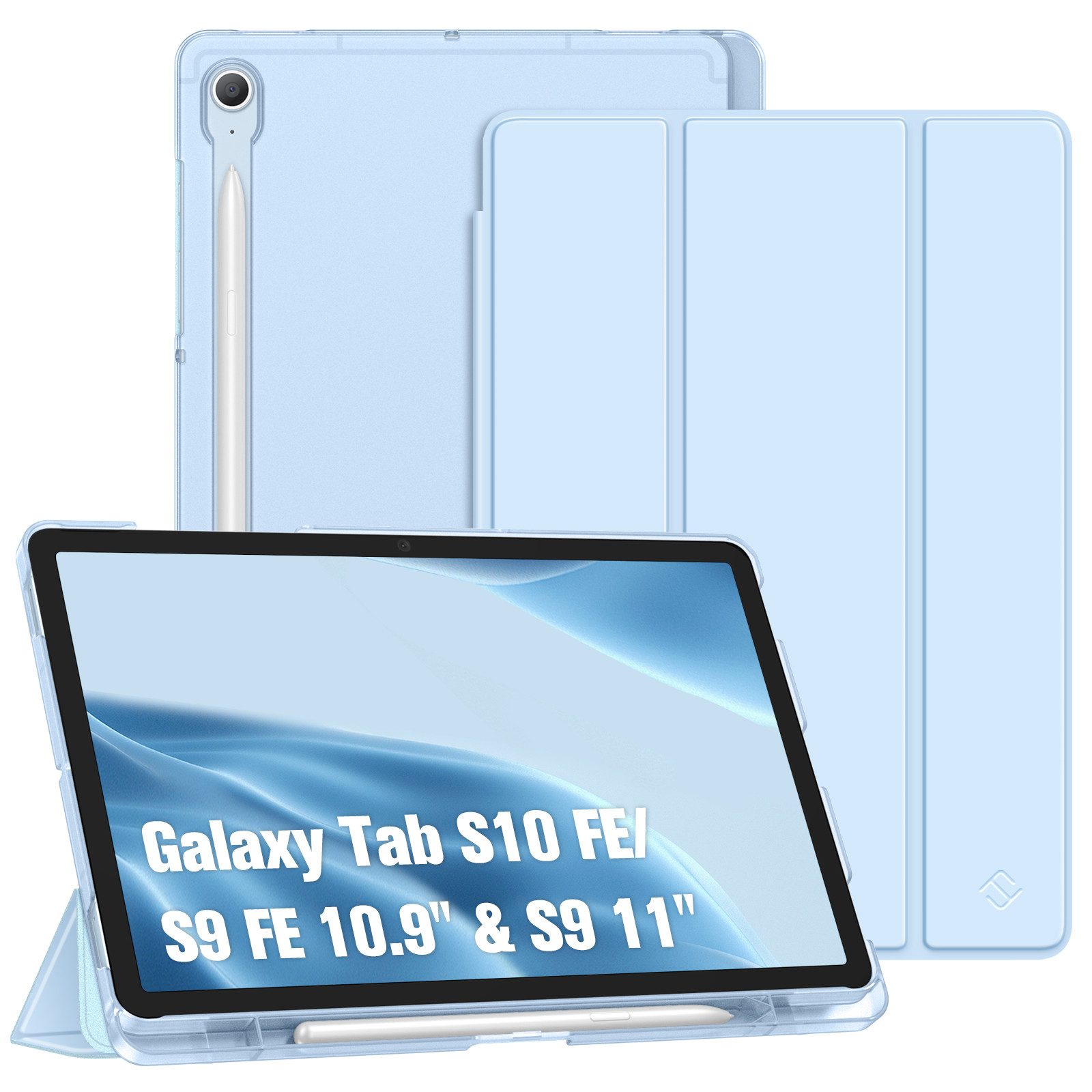 Fintie Tablet-Hülle für Samsung Galaxy Tab S10 Lite/S10 FE/S9 FE 10.9" & S9 11" Tablet, Ultradünn Case mit Stifthalter&Translucent Rückseite, Auto Schlaf/Wach
