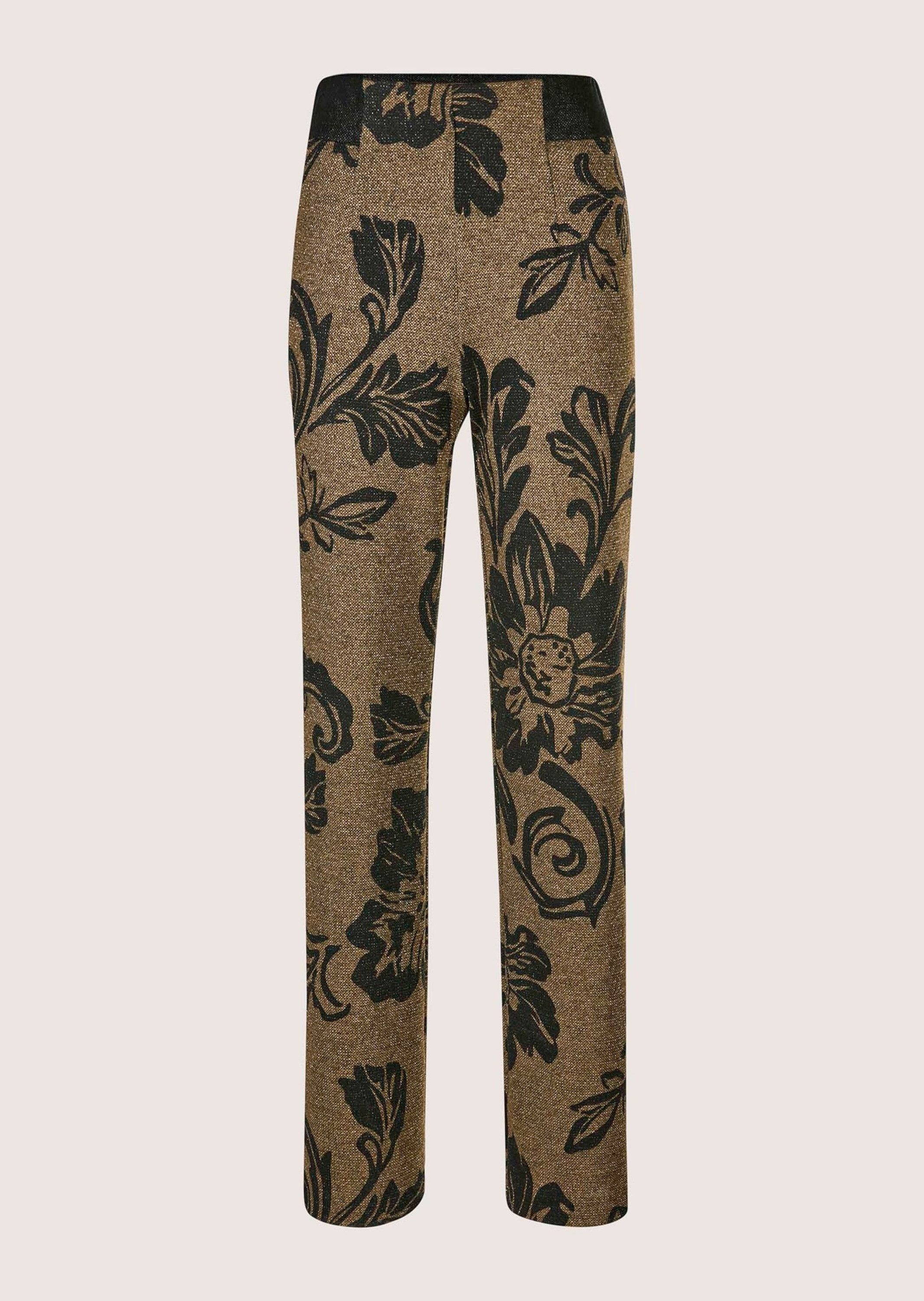 Jerseyhose Jacquardhose mit floralem Muster