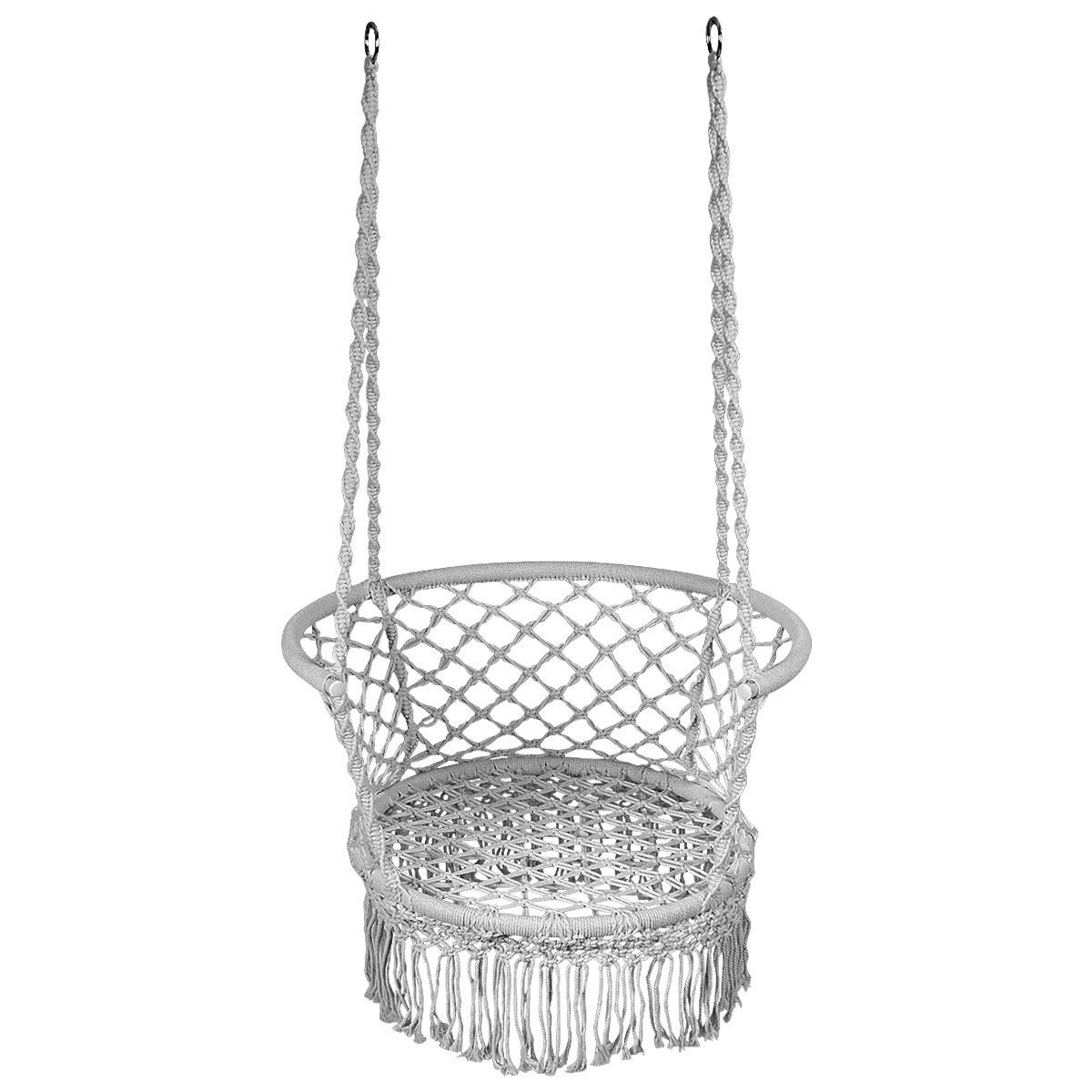 COSTWAY Hängesessel Hängestuhl, bogenförmige Rückenlehne,160kg,60x60cm