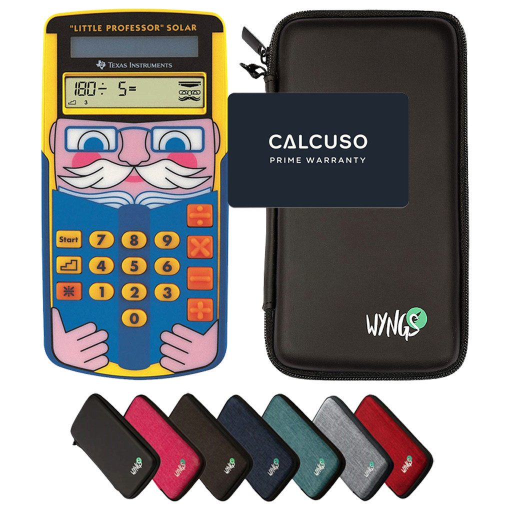 Texas Instruments Taschenrechner TI-Little Professor inkl. WYNGS Schutztasche Schwarz