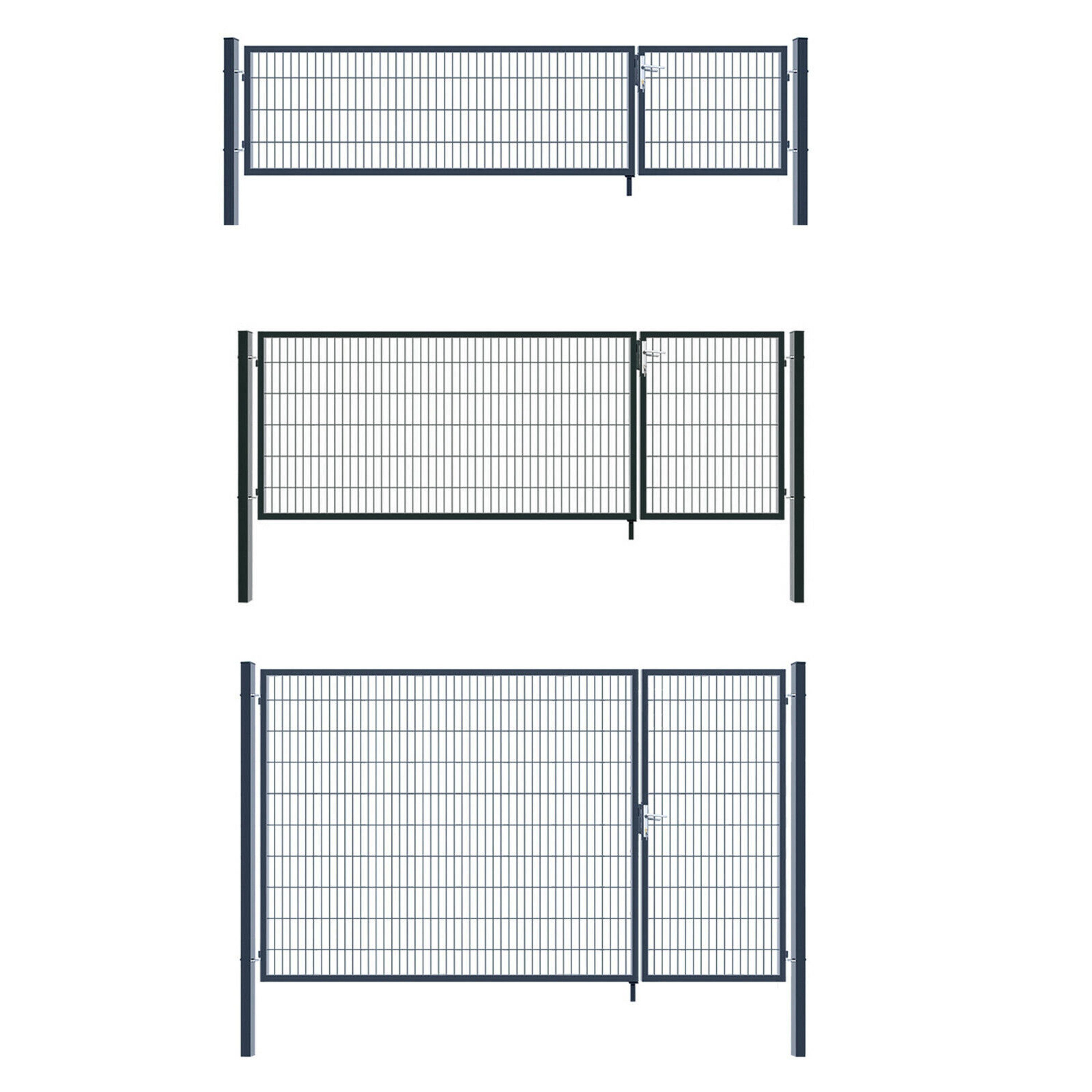 Aileenstore Gartentor Border, Breite 350 cm, Höhe 80 cm, anpassbar, Anthrazit