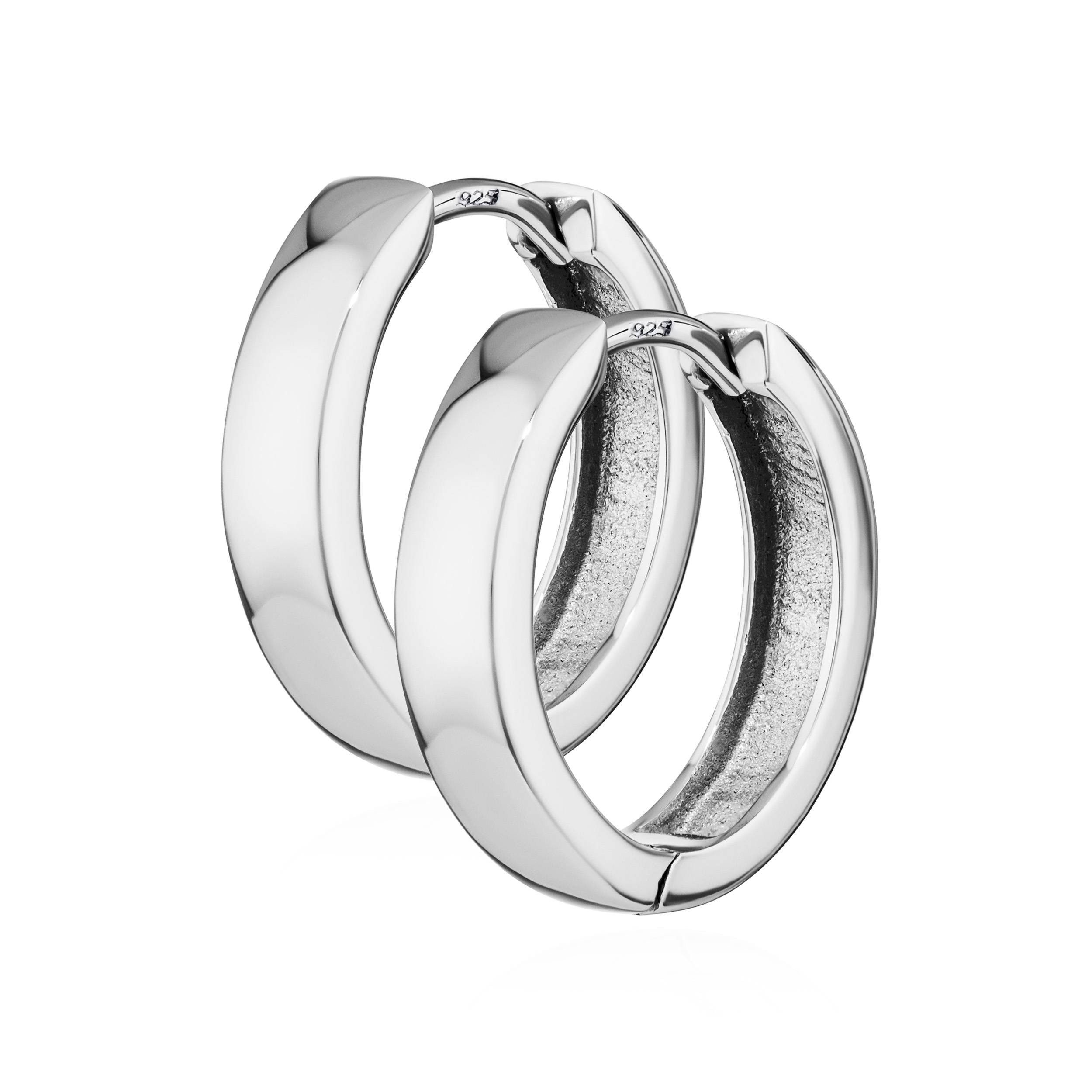 NKlaus Klappcreolen Paar 925 Sterlingsilber Klappcreolen Ohrringen 14, (1 Paar - 2 Stück)