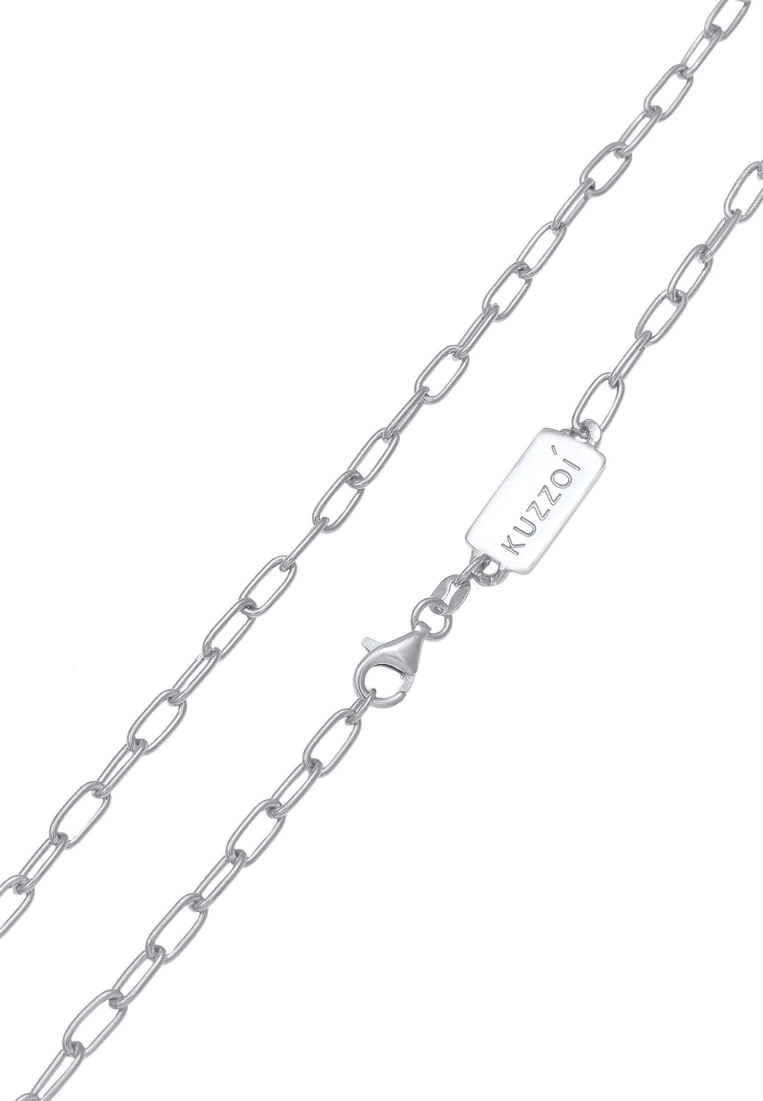 Kuzzoi Herren Gliederkette Oval Basic Fein 925 Silber