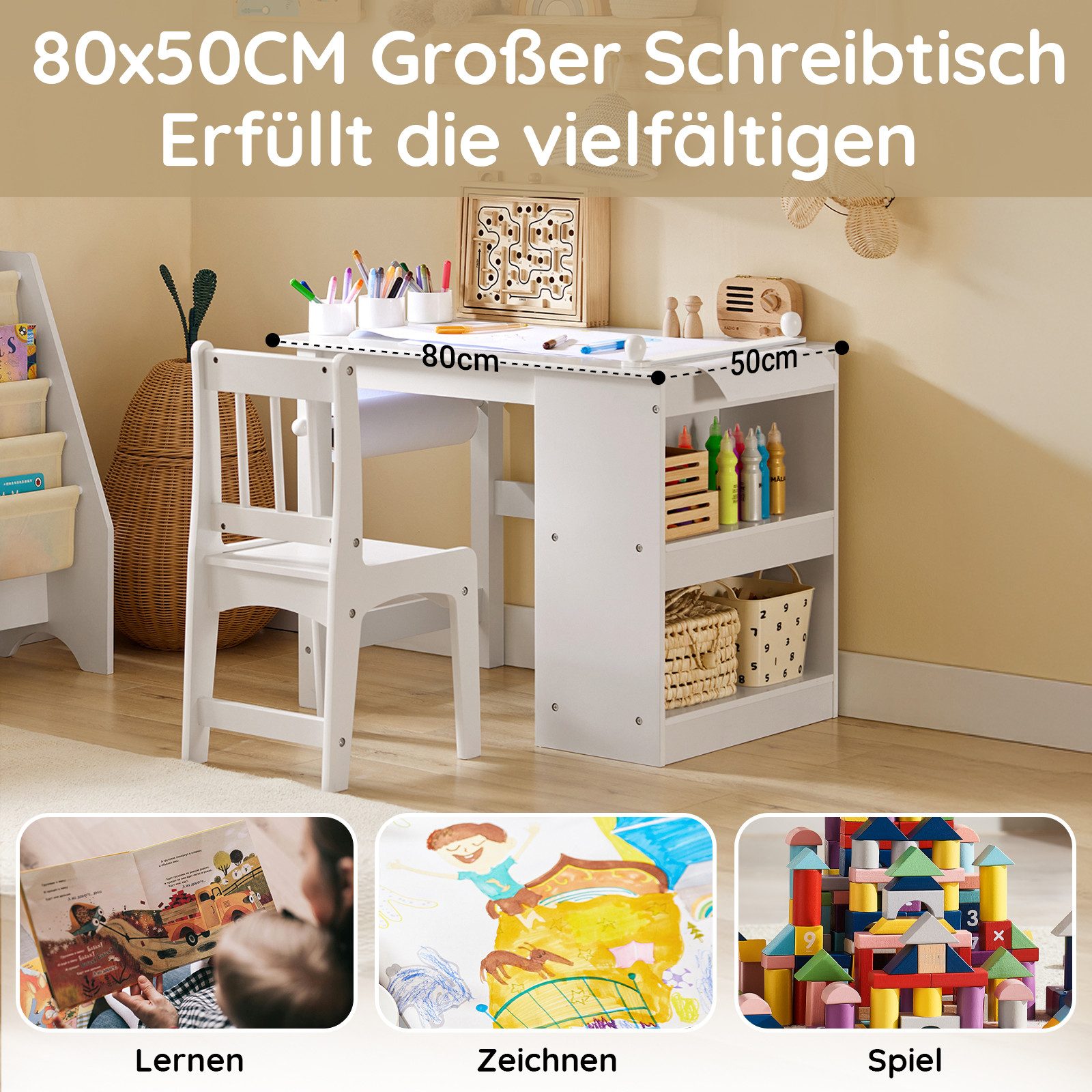 SoBuy Kindersitzgruppe KMB60, Spieltisch Kindermöbel Multifunktions Möbelse günstig online kaufen
