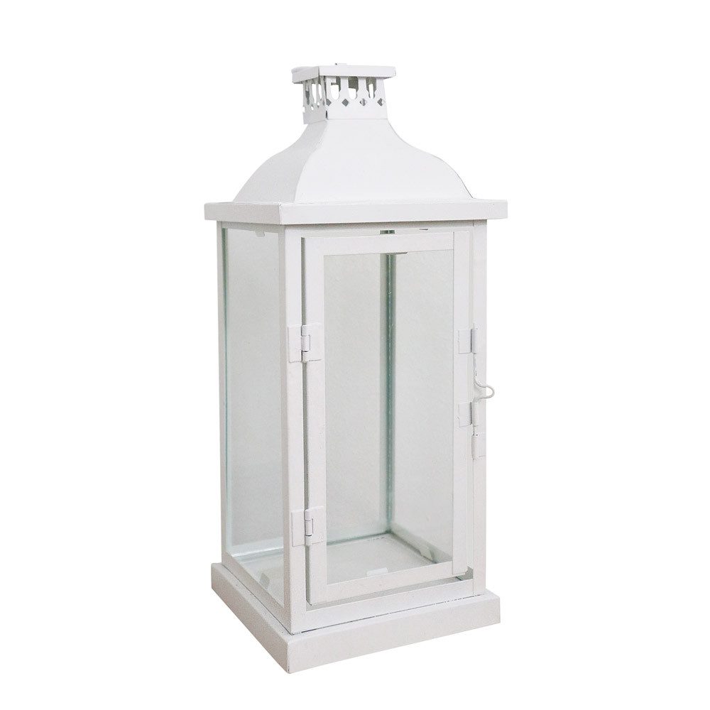 Grafelstein Kerzenlaterne Laterne MARSEILLE weiß aus Metall H31,5cm Metalllaterne Landhaus moder